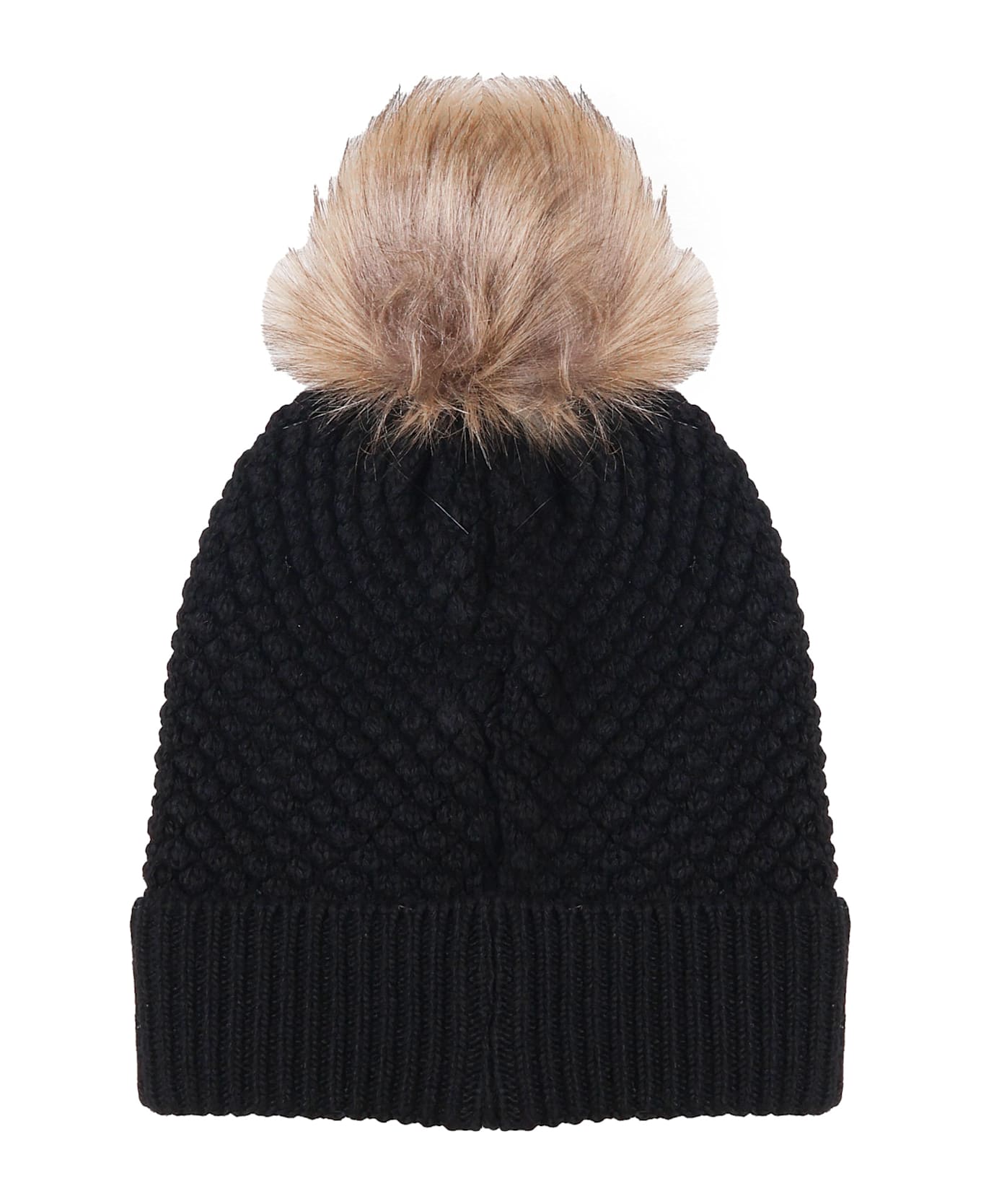 Colmar Beanie With Fur Pom Pom - Black