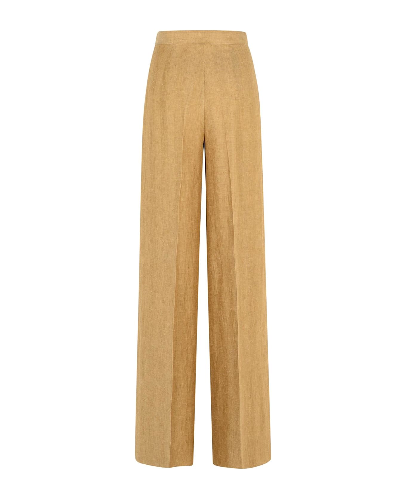 Max Mara 'rauche' Beige Linen Pants - Brown