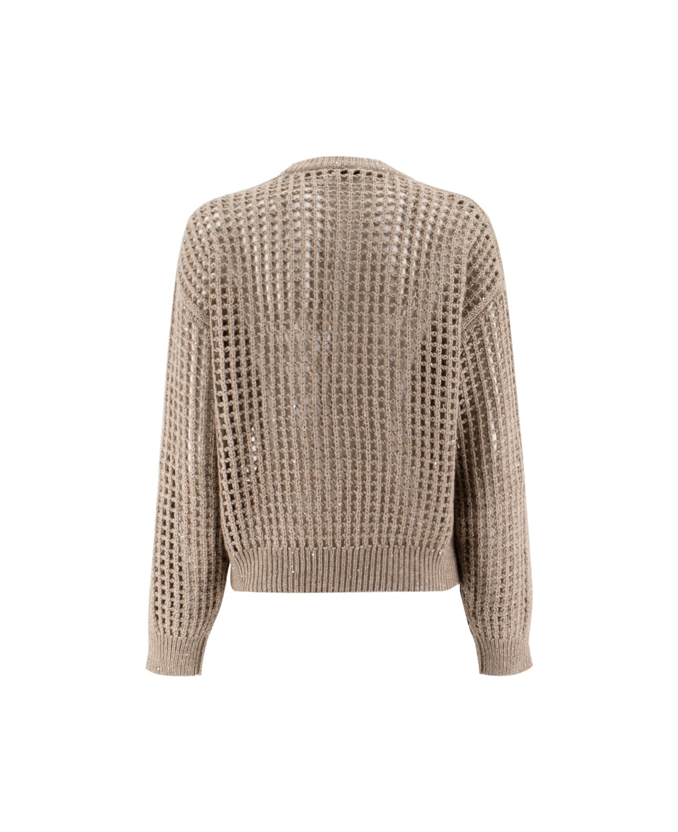 Brunello Cucinelli Sparkling Net Sweater - NOCE  BROWN CALDO