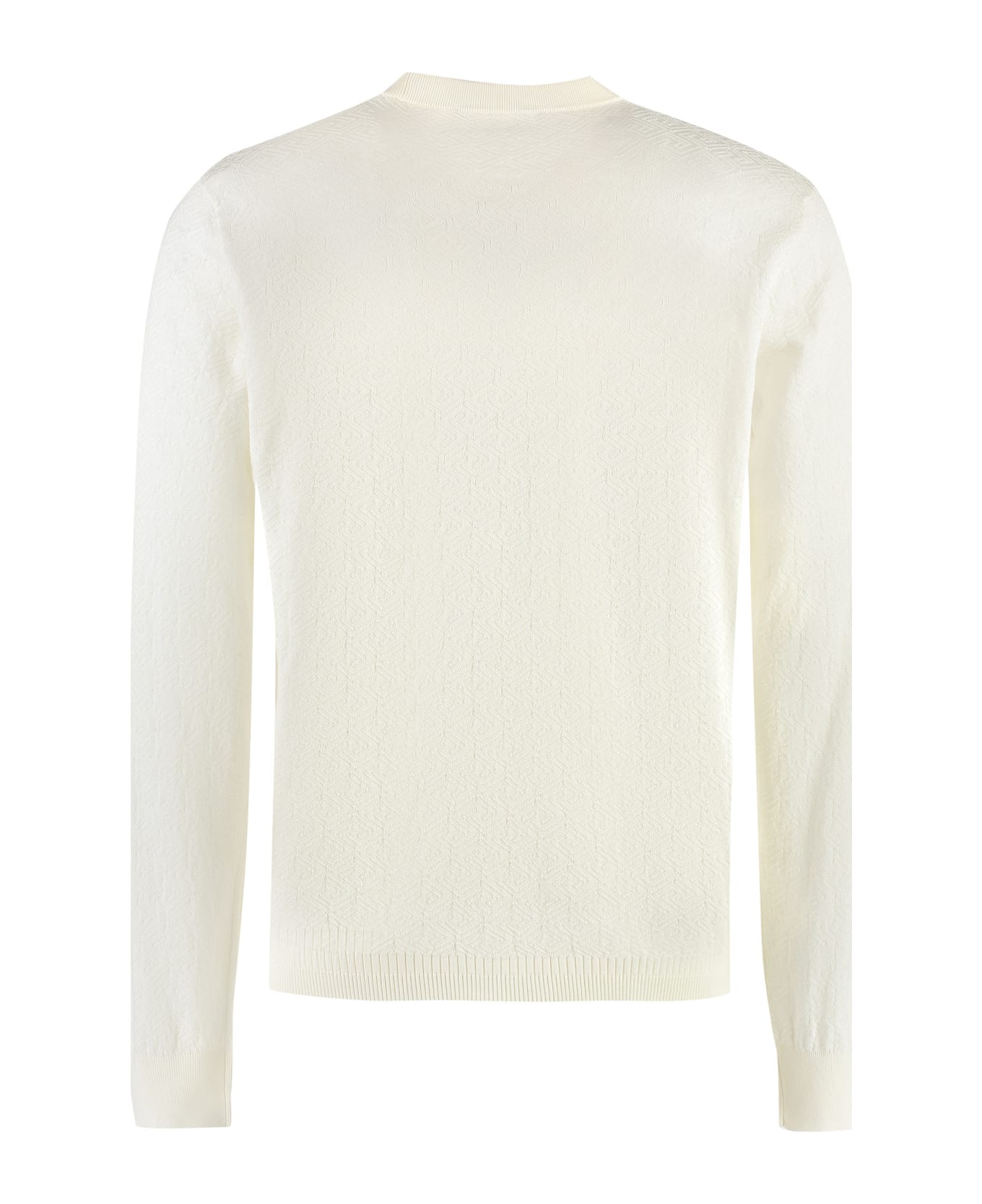 Versace Long Sleeve Cotton Blend T-shirt - Ivory