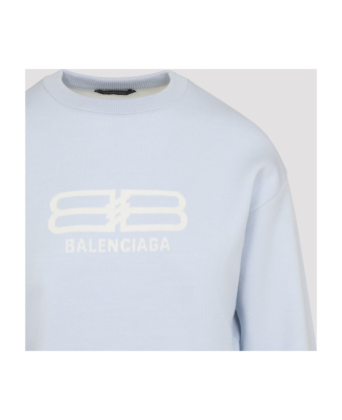Balenciaga Cropped Pullover - Light Blue Latte