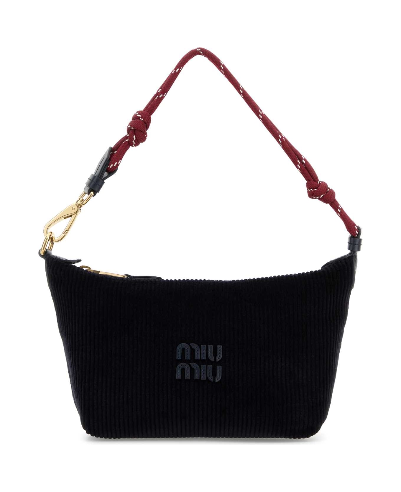 Miu Miu Midnight Blue Corduroy Shoulder Bag - NAVYAMARANTO
