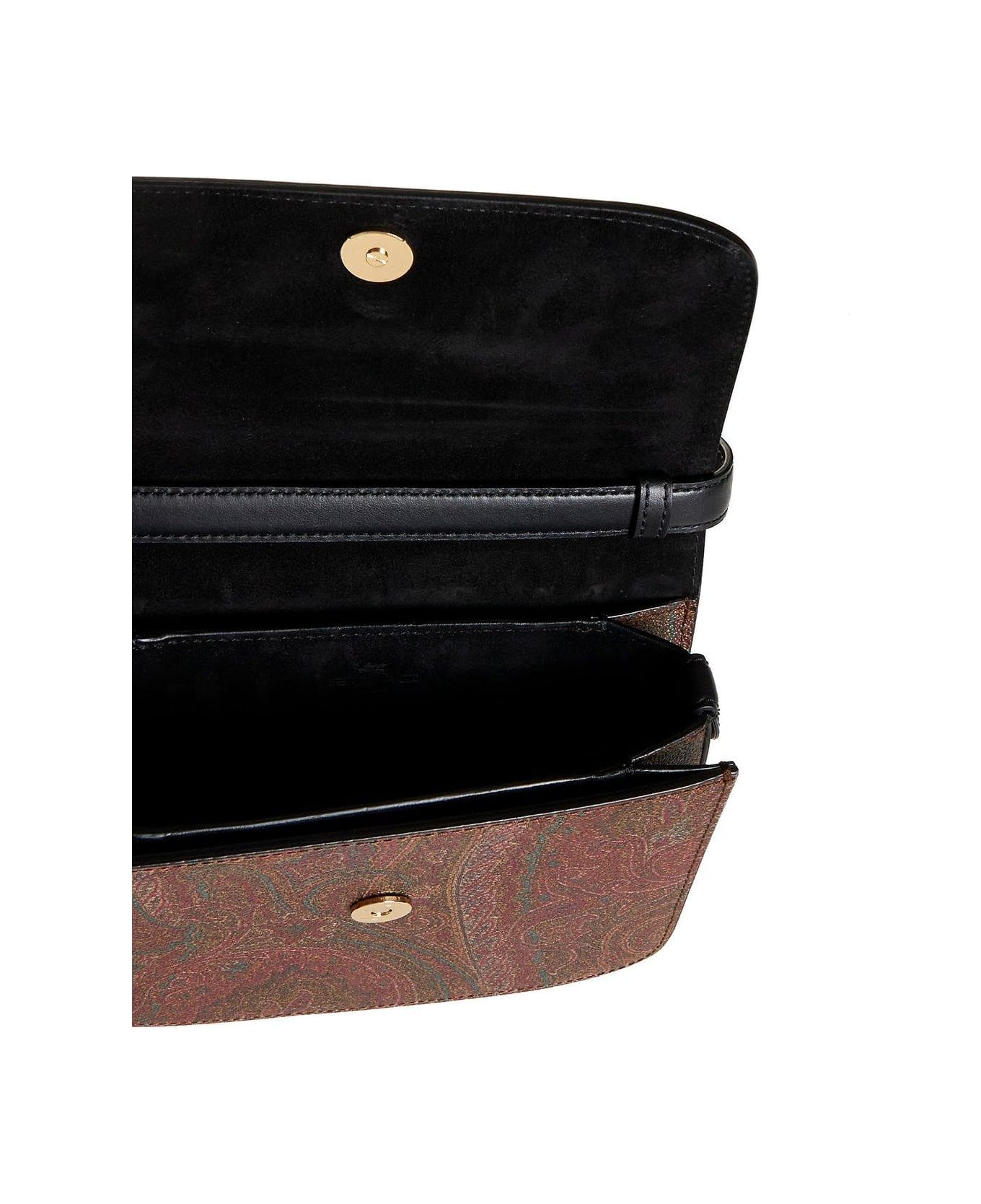 Etro Paisley Printed Essential Shoulder Bag - BLACK/RED