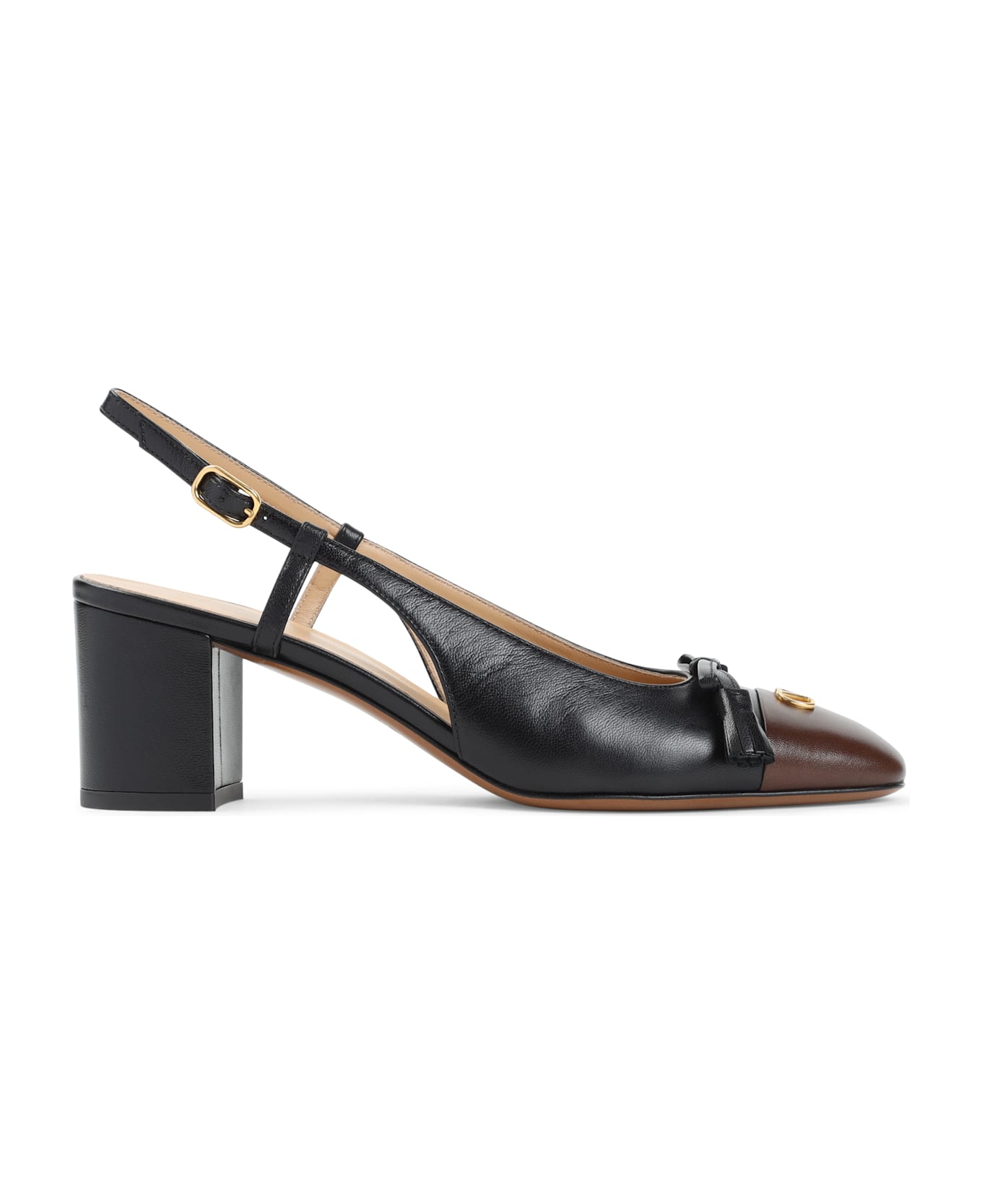 Valentino Garavani Valet Du Roi T.60 Sling Back - Bxv Nero Light Coffee