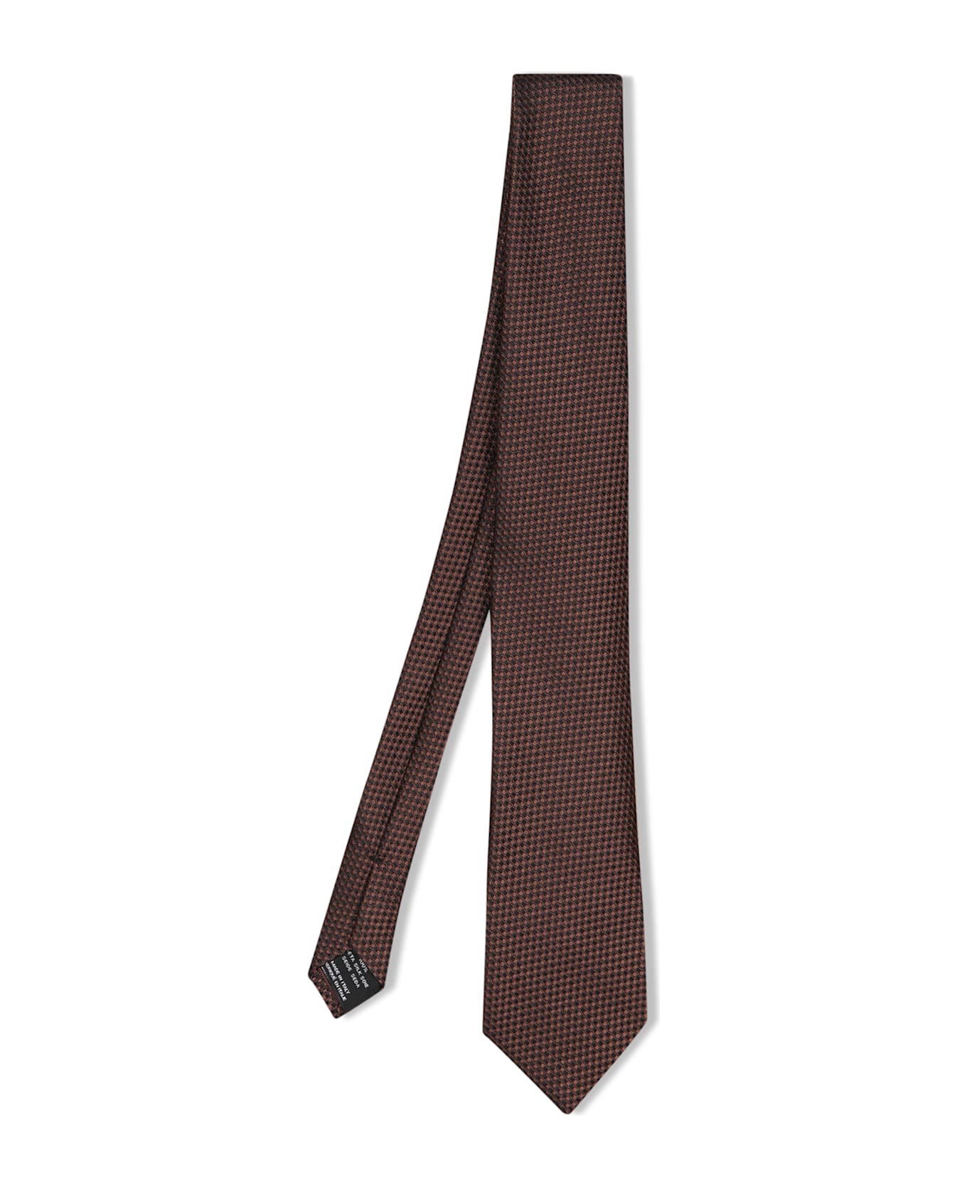 Tom Ford Brown Geometric Pattern Tie - Brown