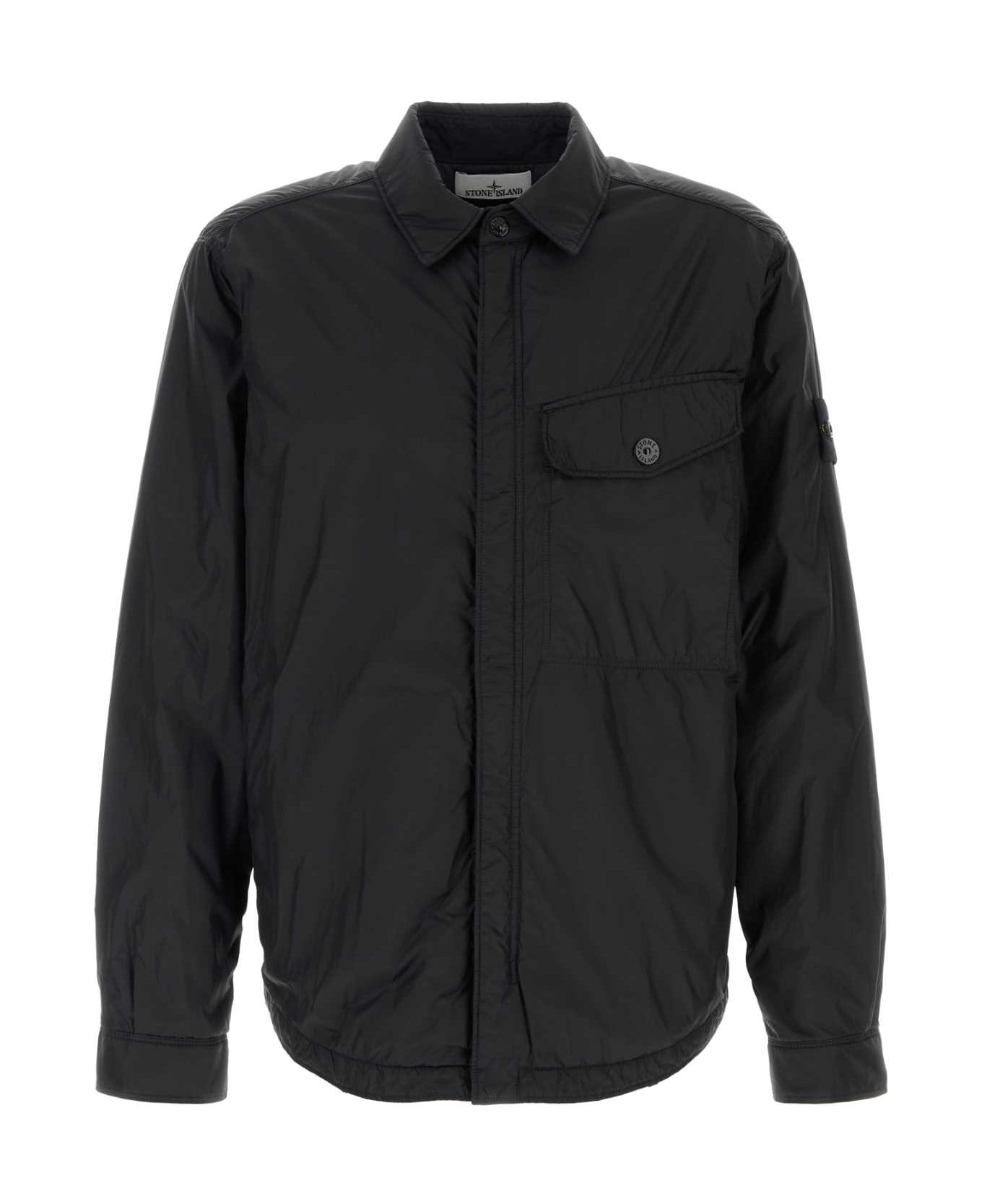 Stone Island Black Nylon Padded Jacket - BLACK