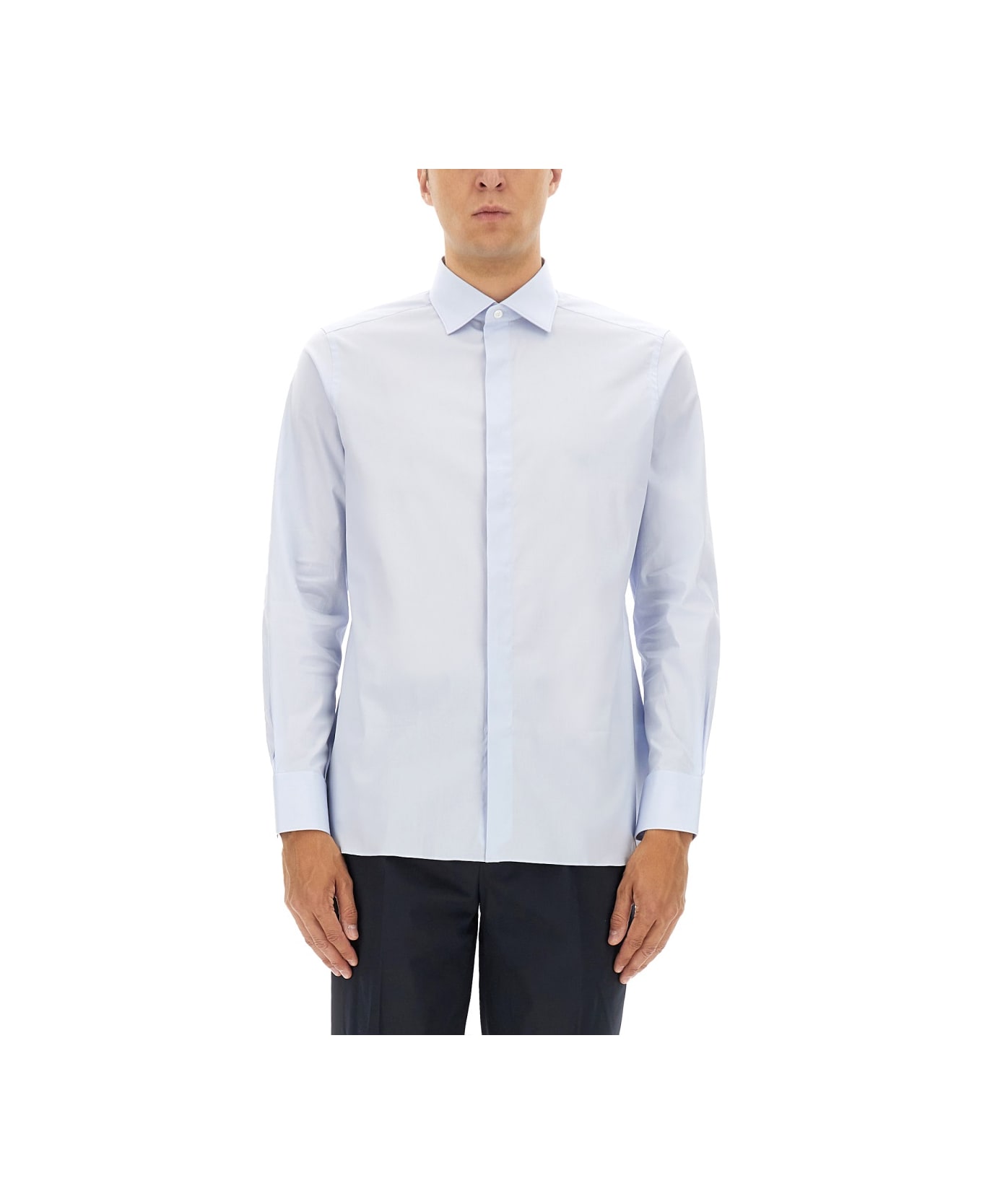 Zegna Cotton Shirt - AZURE