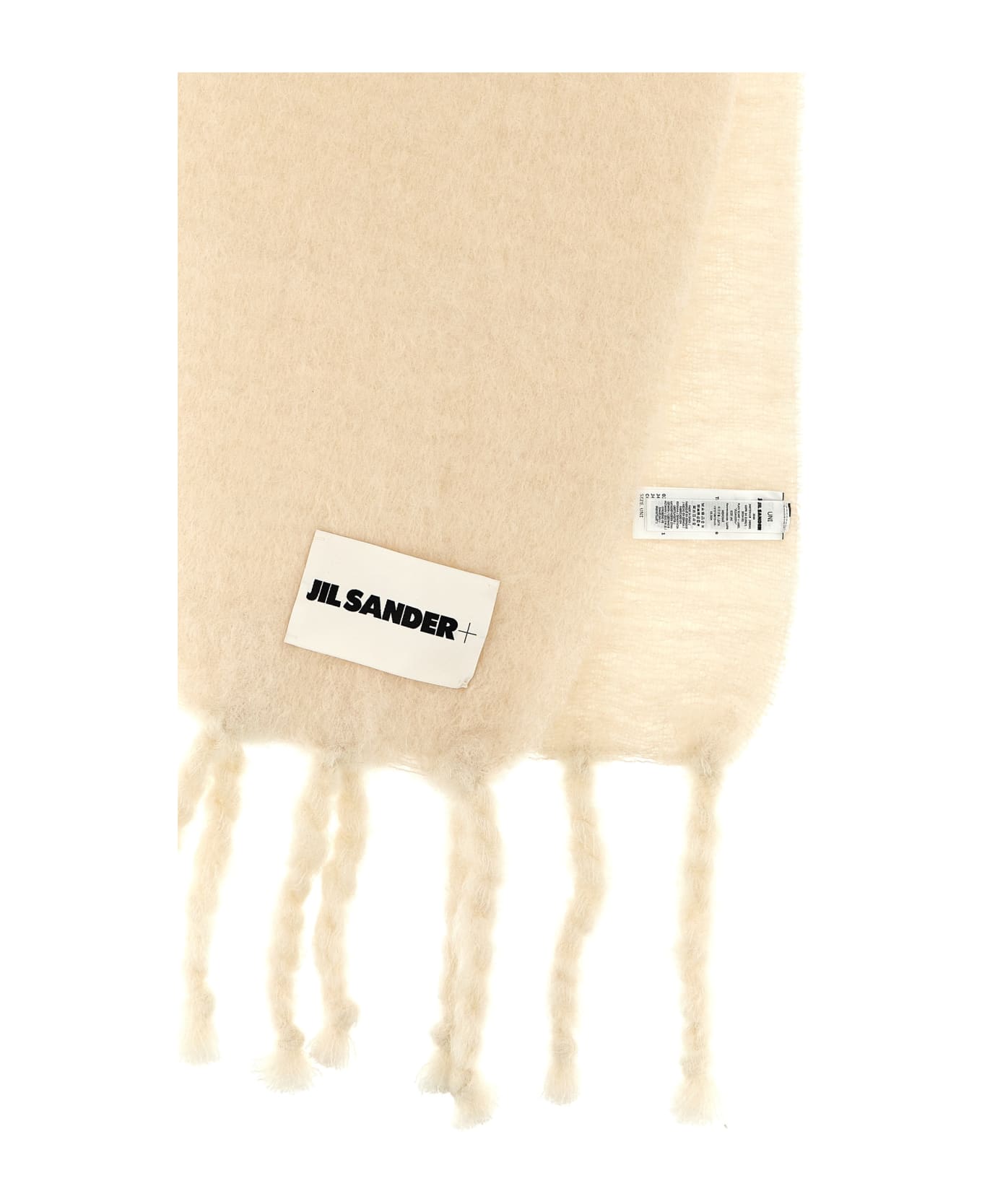 Jil Sander Logo Label Scarf - White