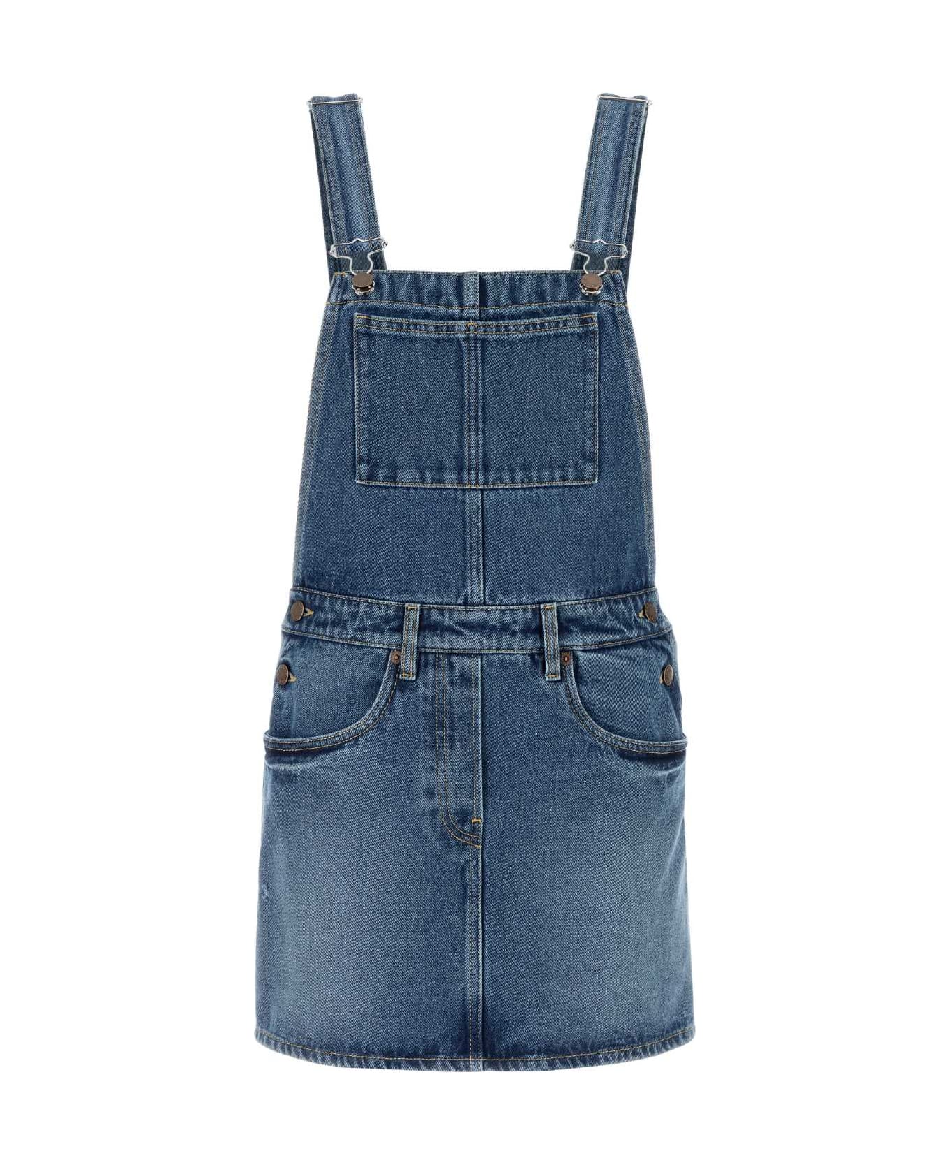 Prada Denim Dungarees Dress - LIGHT BLUE