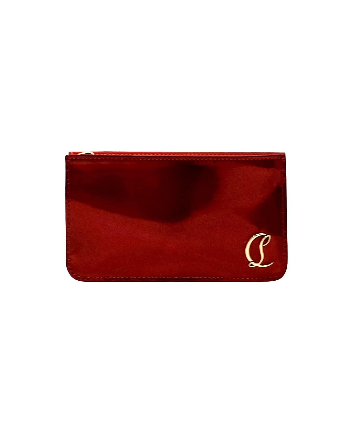 Christian Louboutin Loubi Patent Leather Loubi54 Zipped Cardholder - RED
