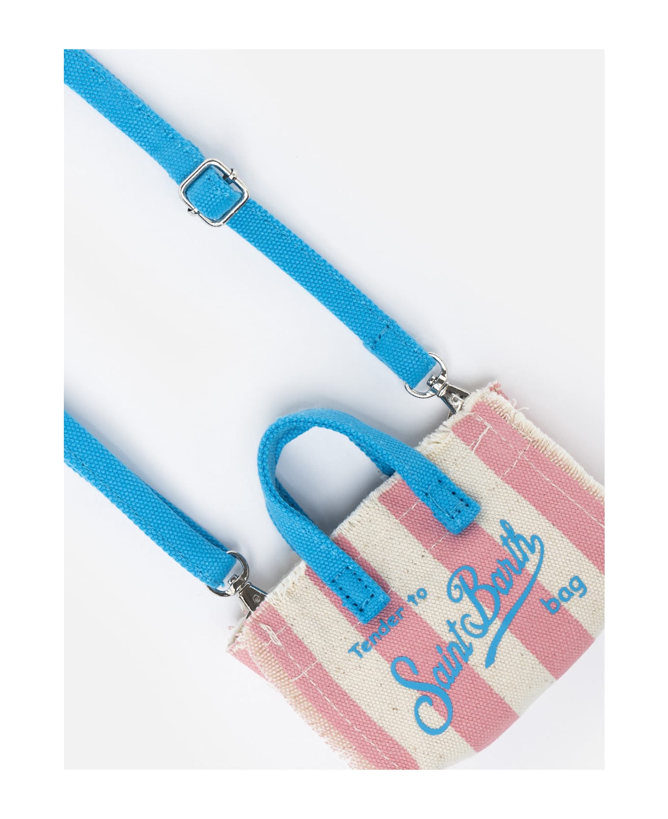 MC2 Saint Barth Pink Striped Cotton Canvas Key Holder - PINK