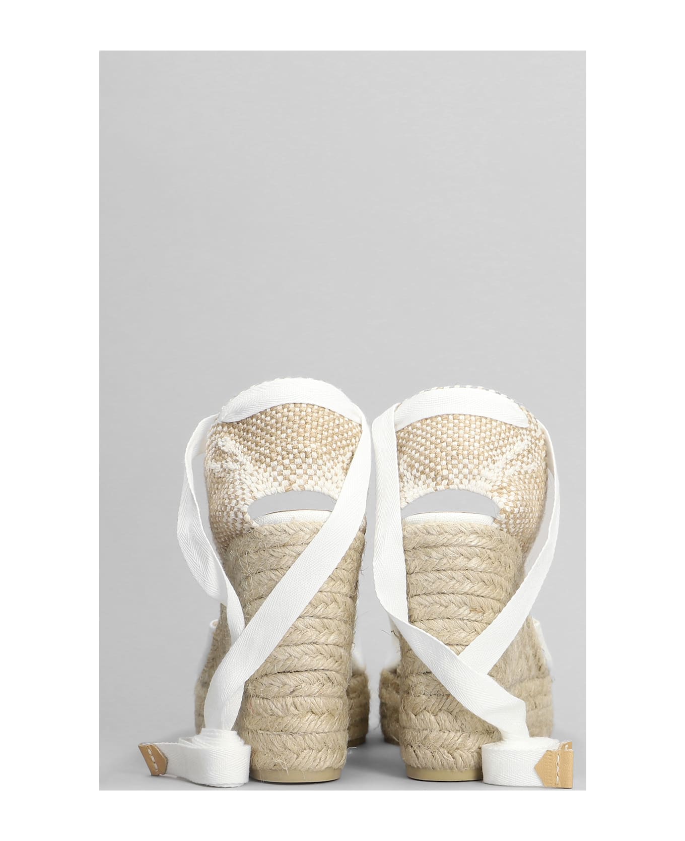 Castañer Carina-8ed-001 Wedges In White Canvas - white