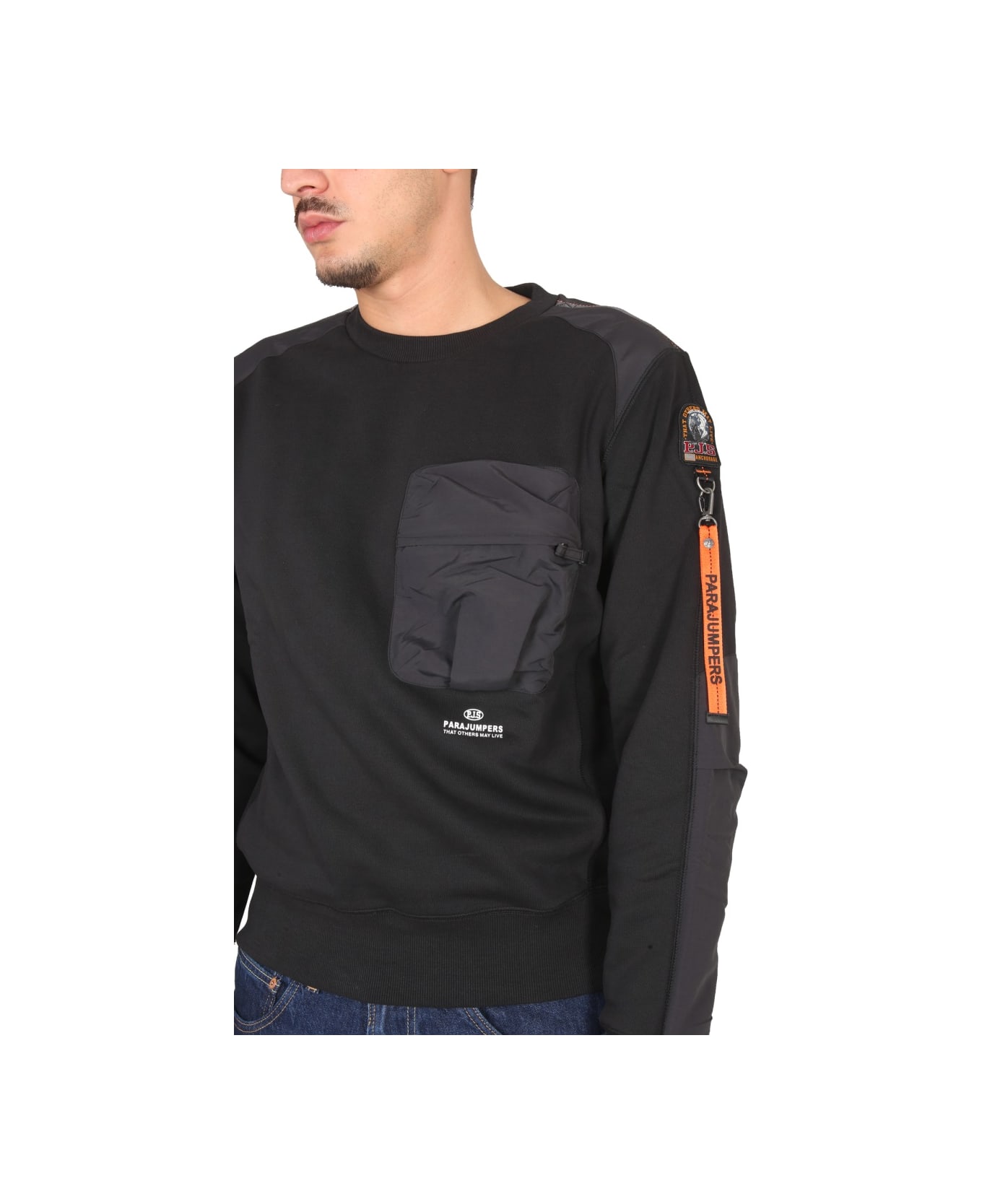 Parajumpers Sweatshirt With Logo Patch - BLACK