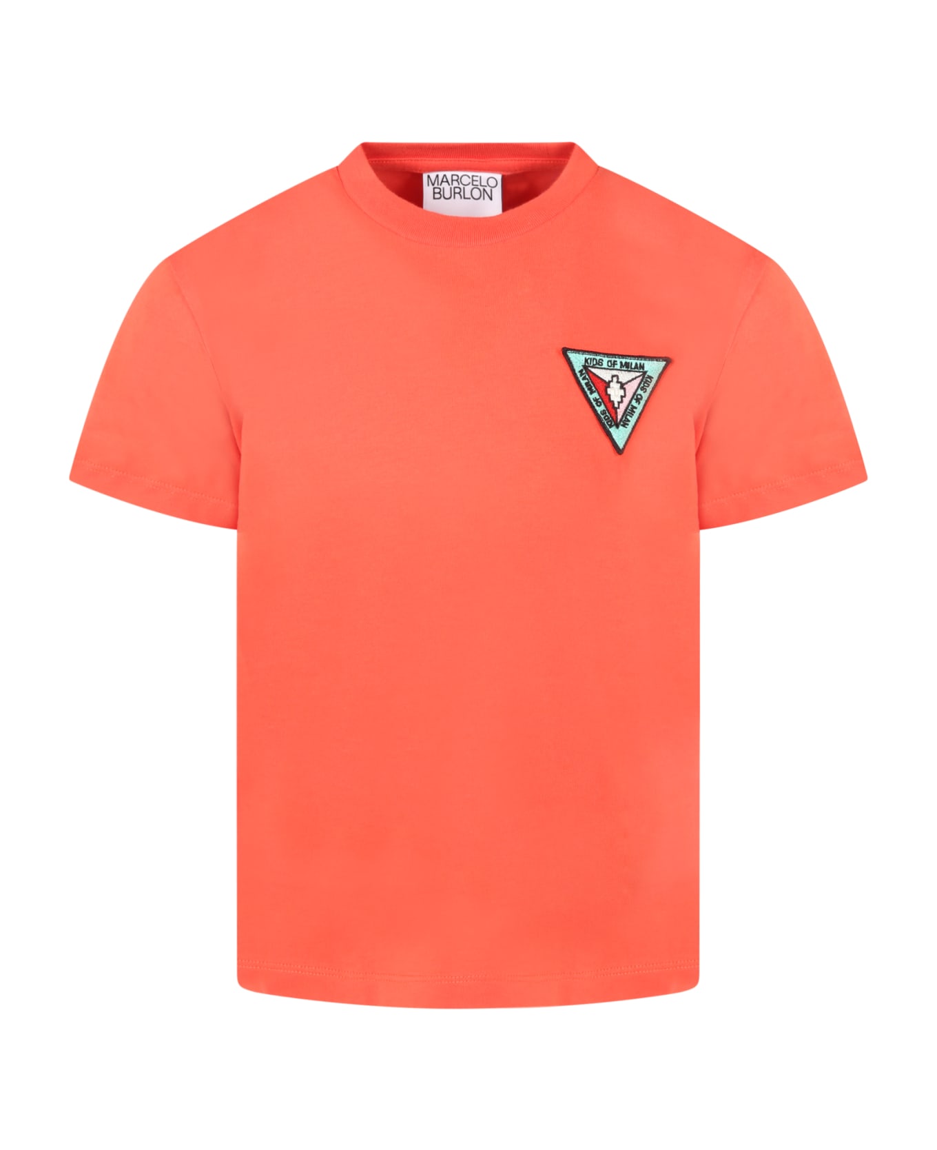 Marcelo Burlon Red T-shirt For Kids With Patch Logo - Red