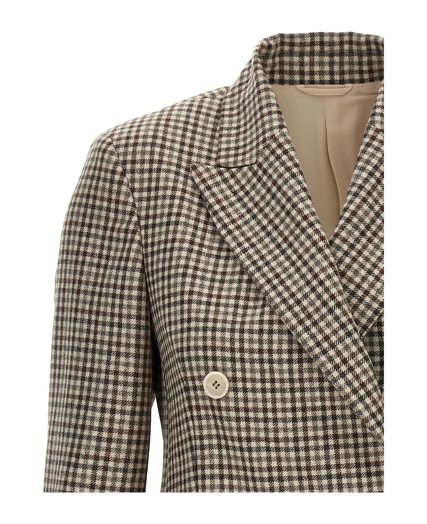 Brunello Cucinelli Blazer Check Monile - Beige