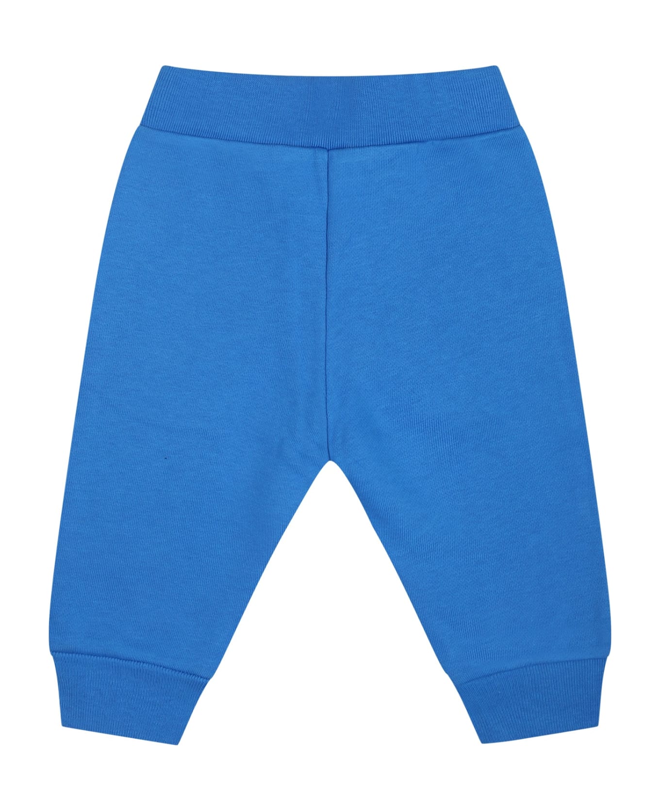 Marni Light Blue Trousers For Baby Boy With Logo - Light Blue ボトムス