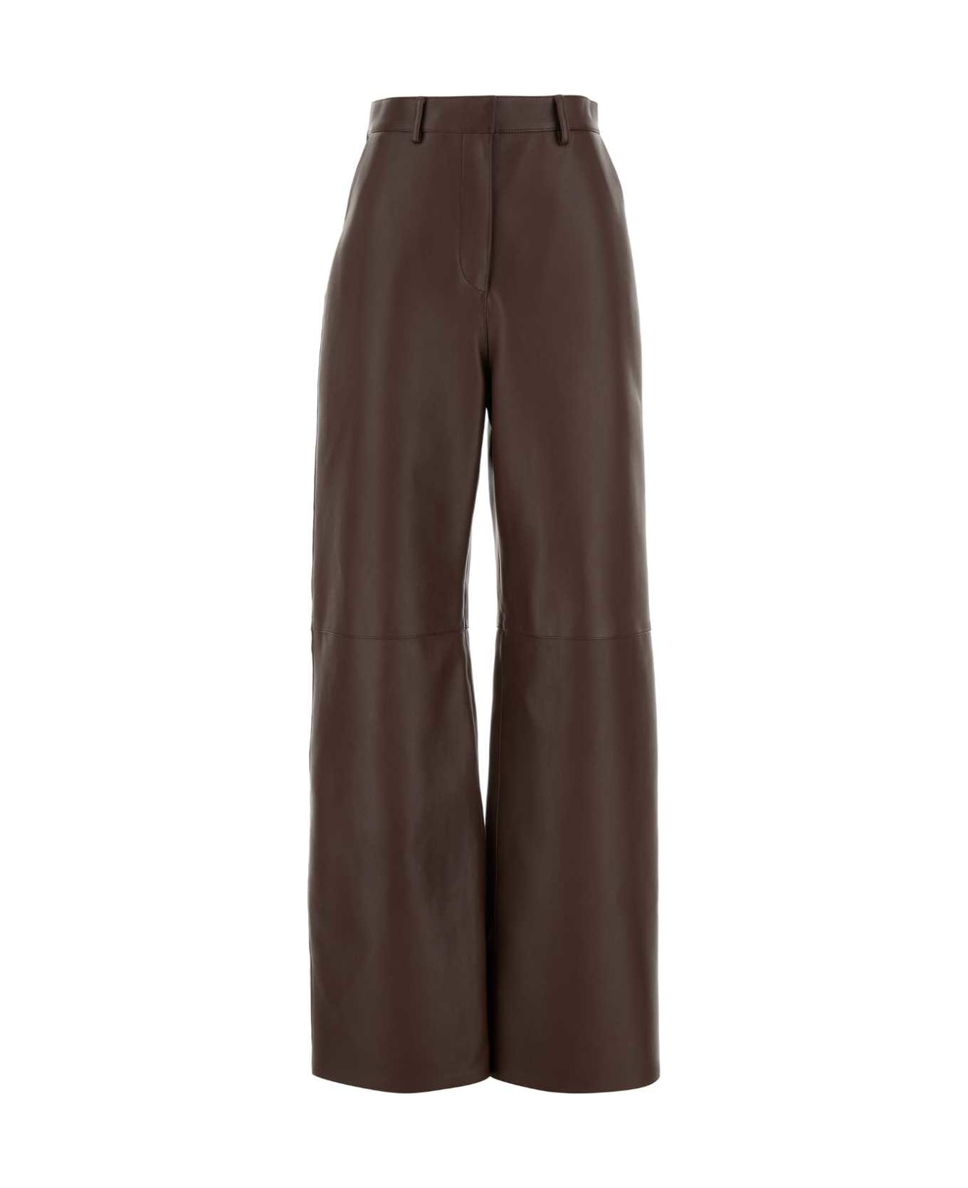 Loewe Chocolate Nappa Leather Pant - CHOCOLATEBROWN
