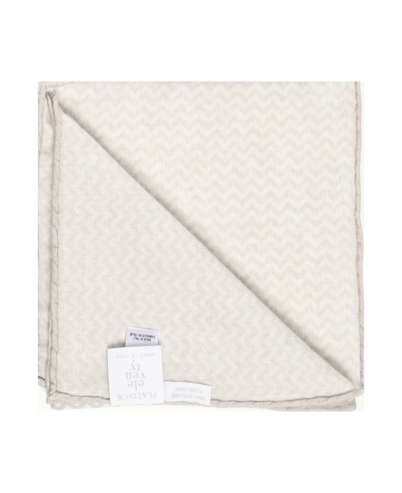 Eleventy Wool Scarf - WHITE, grey