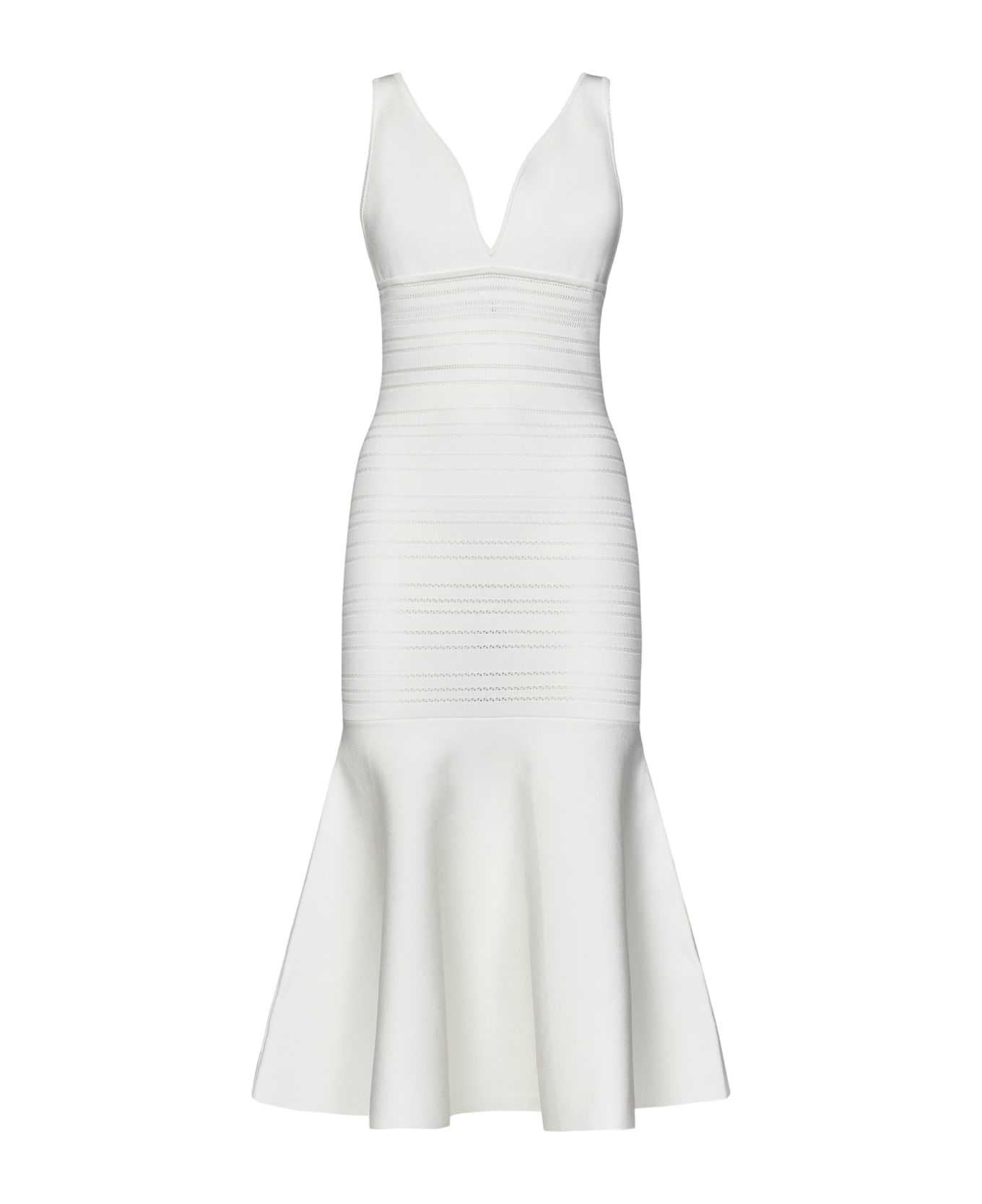 Victoria Beckham Frame Detail Dress Midi Dress - White ワンピース＆ドレス