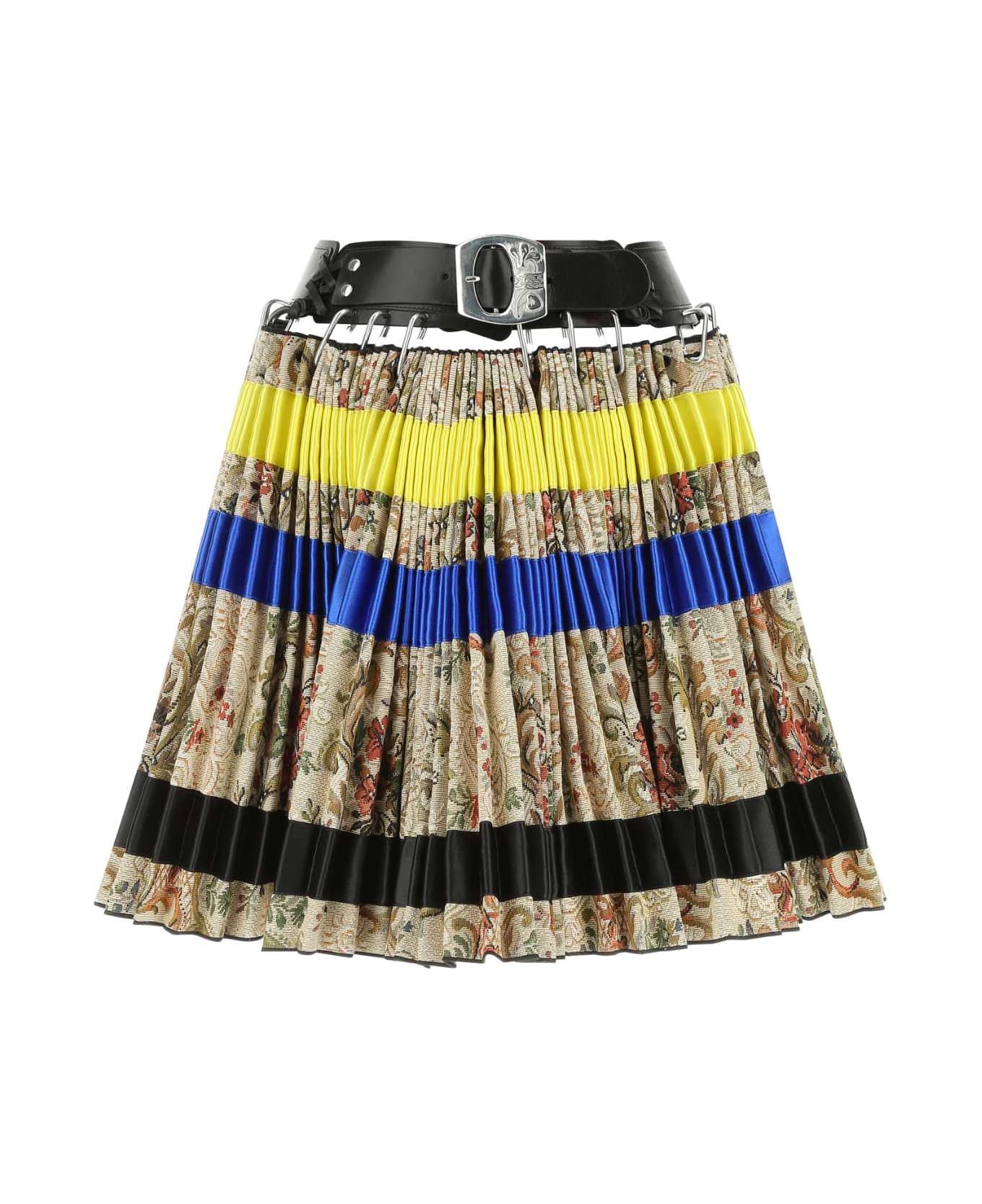 Chopova Lowena Multicolor Wool Mini Skirt - BLUEYELLOWBLACK