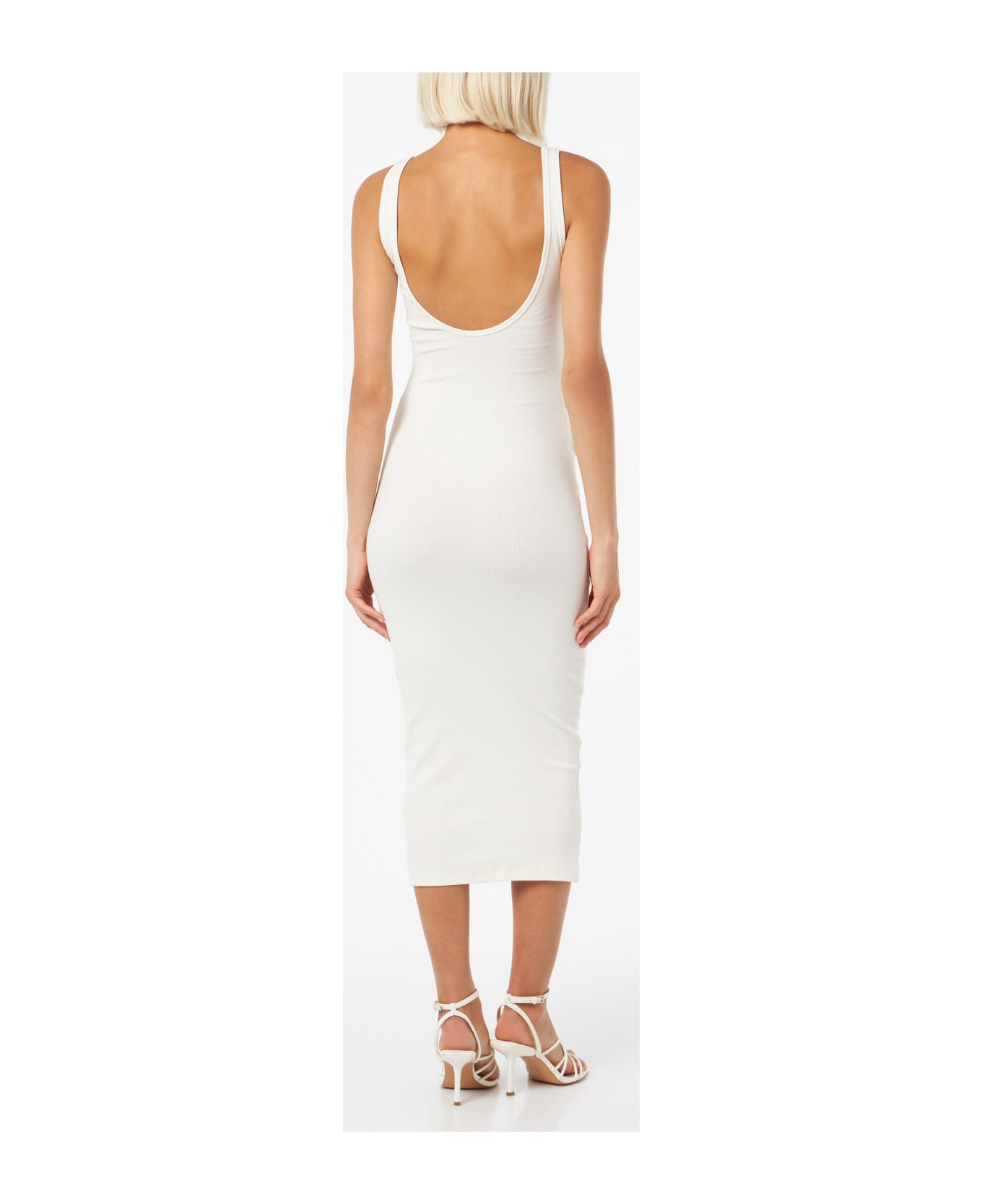 MC2 Saint Barth Woman Ribbed Cotton Jersey Tank Dress Jennifer - WHITE