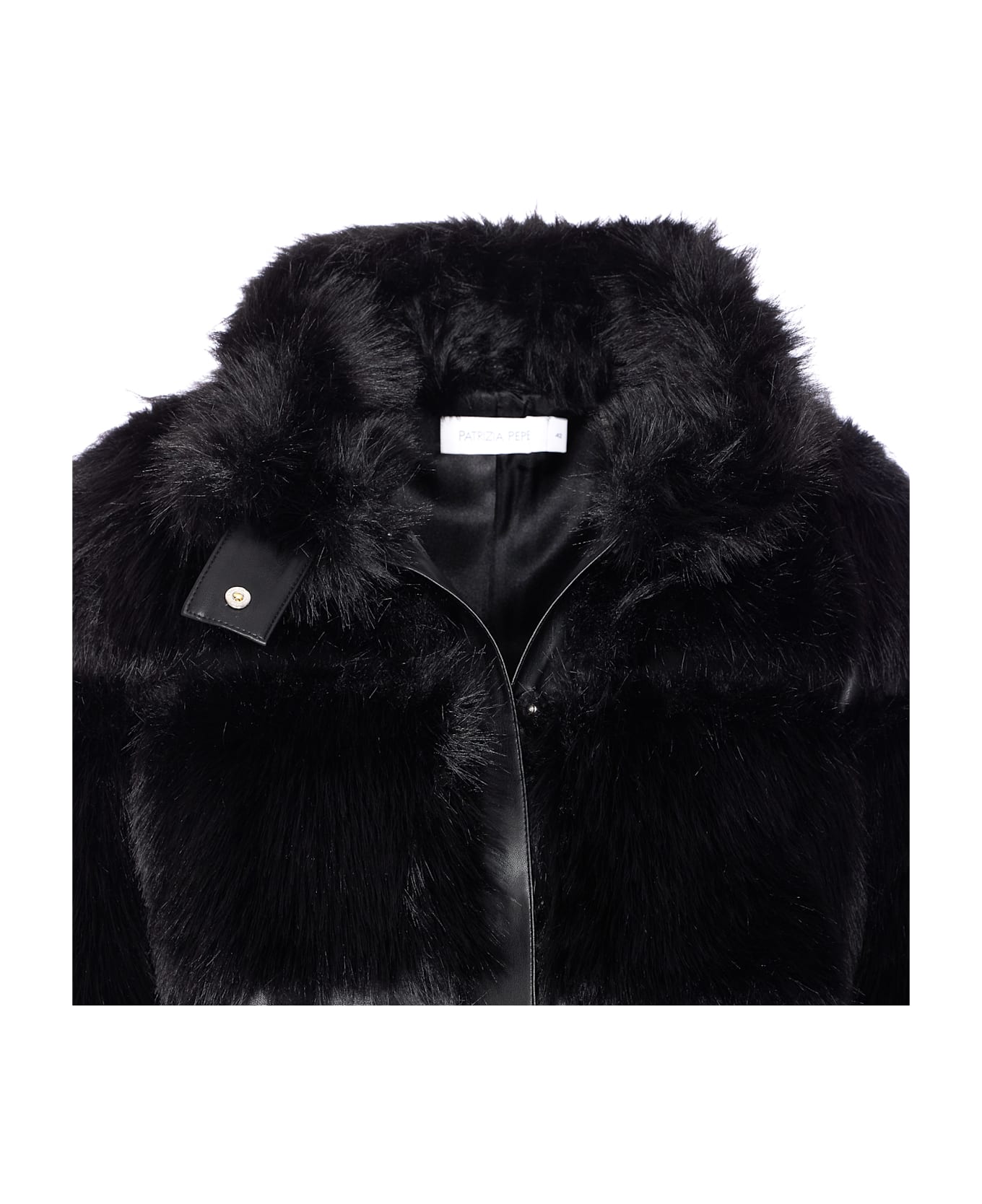 Patrizia Pepe Faux Fur Jacket - Black