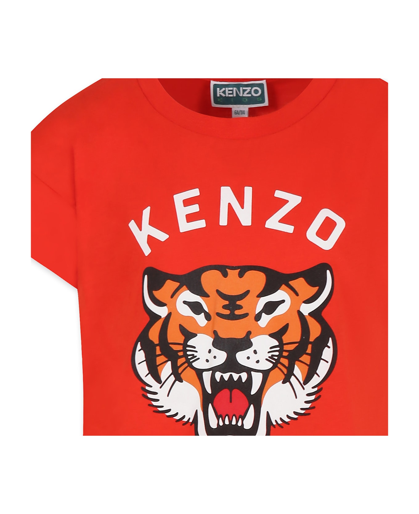 Kenzo Kids Red T-shirt For Kids With Lucky Tiger - Red