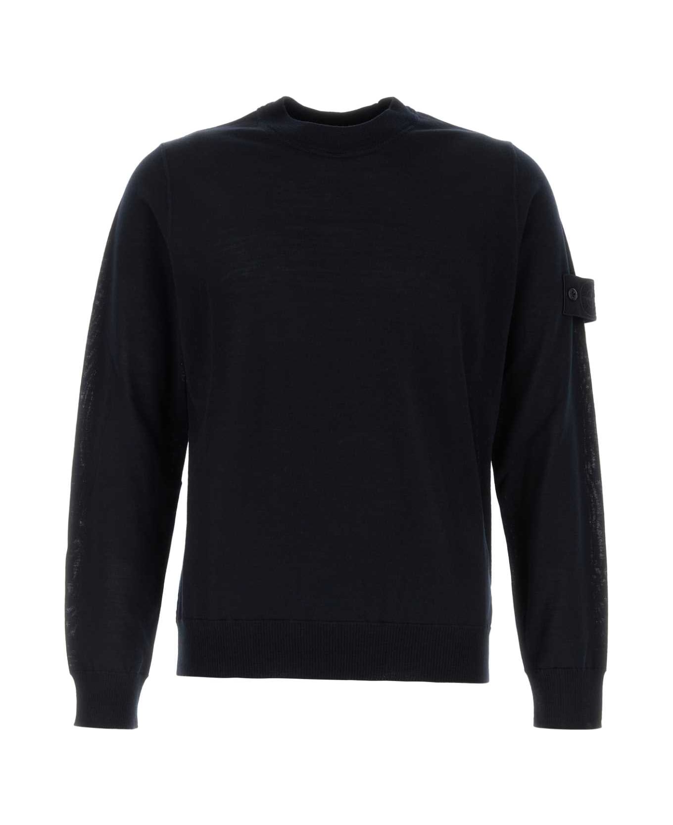 Stone Island Midnight Blue Wool Sweater - NAVY ニットウェア