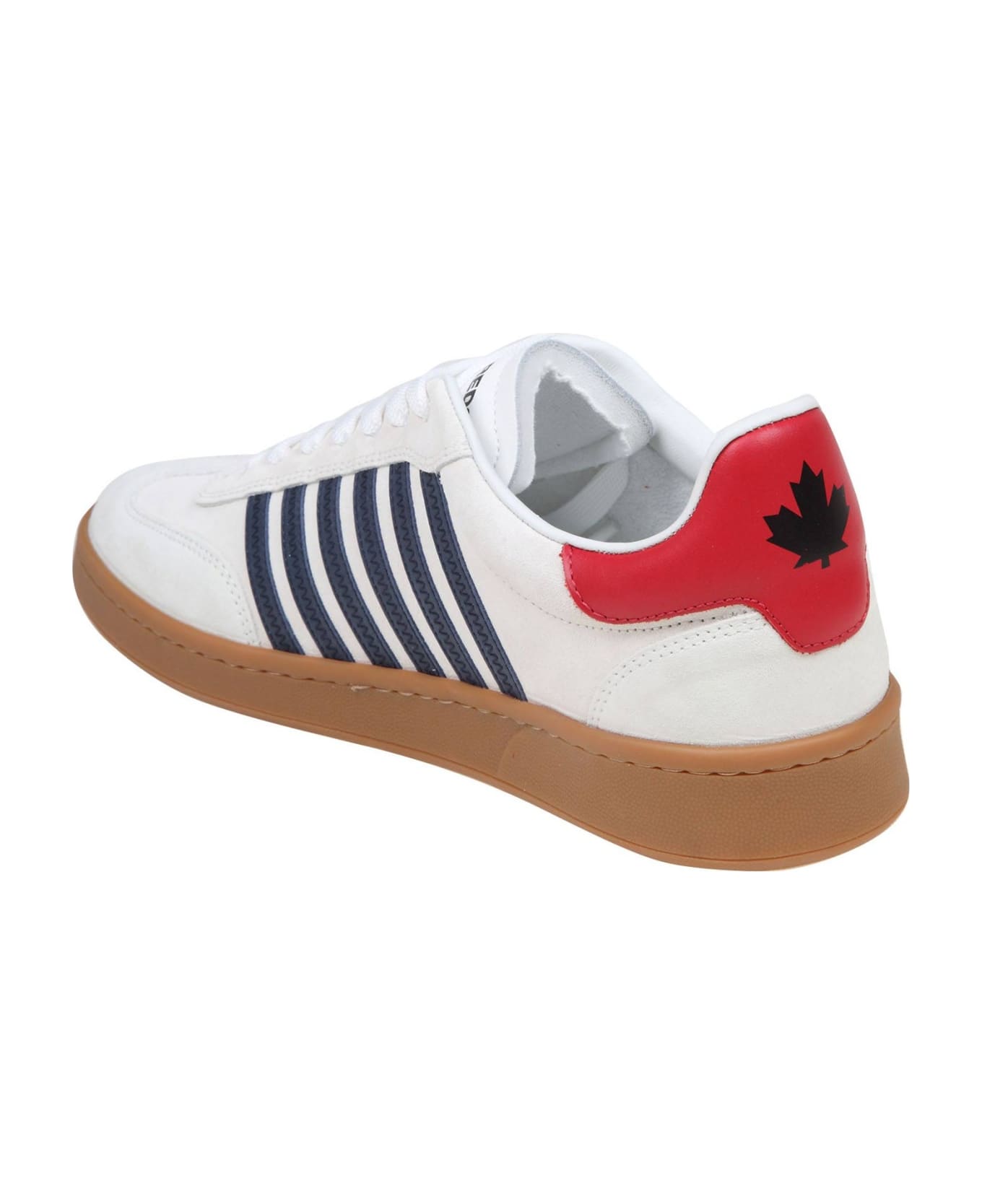 Dsquared2 Boxer Sneakers In White/blue Suede Leather - WHITE/BLU スニーカー