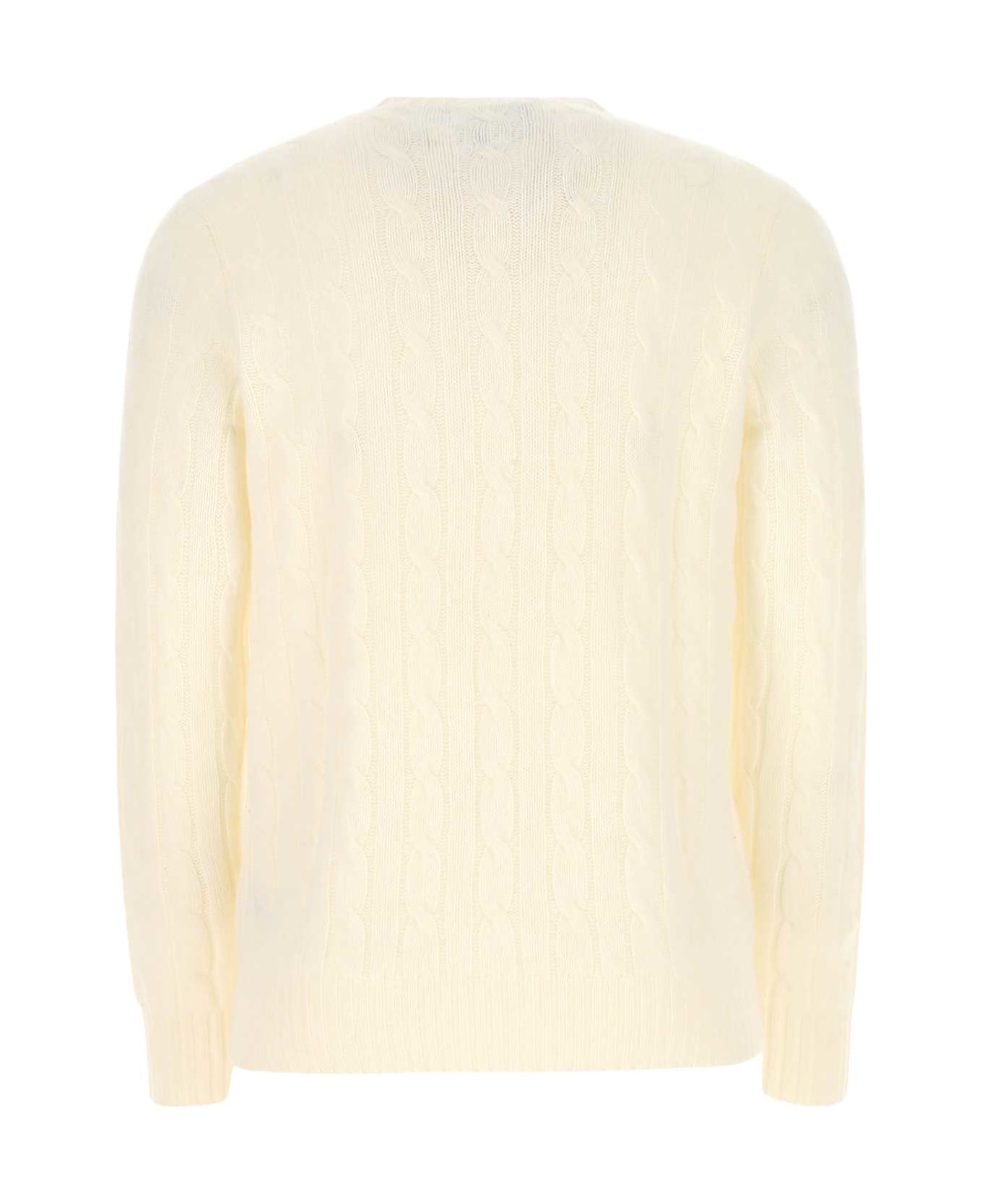 Polo Ralph Lauren Ivory Cashmere Sweater - 010 ニットウェア
