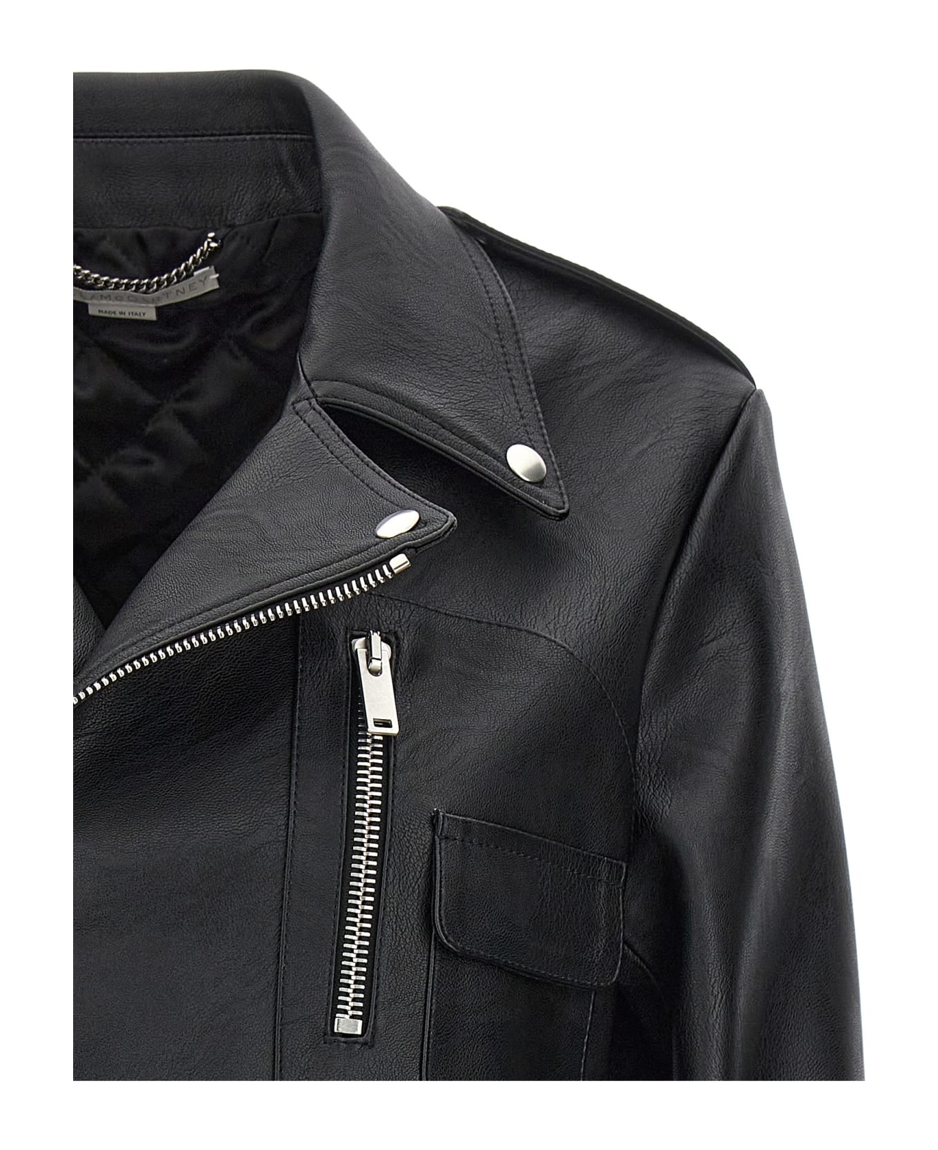 Stella McCartney Cropped Biker Jacket - Black レザージャケット