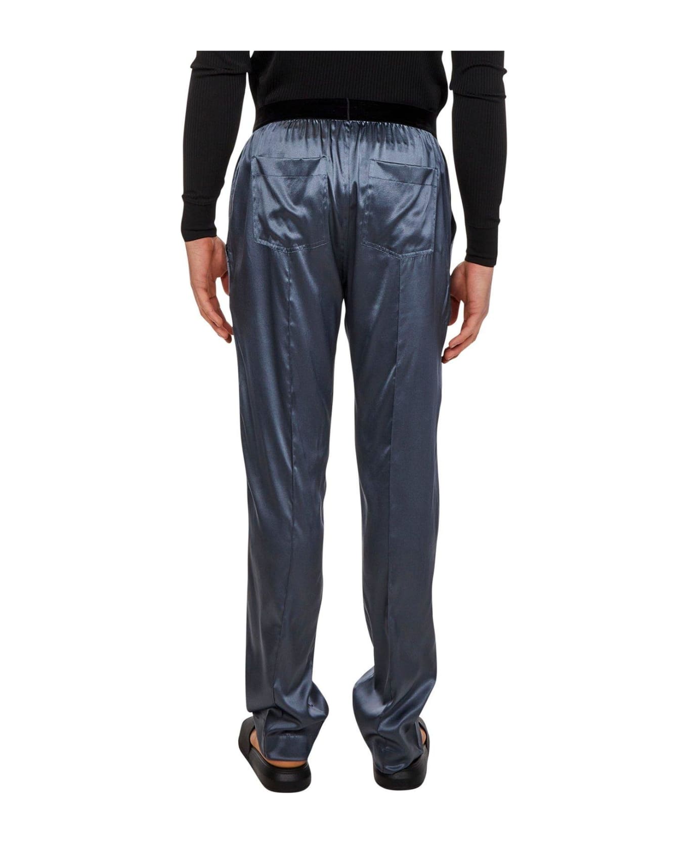 Tom Ford Logo Waist Satin Pajama Trousers - Grey