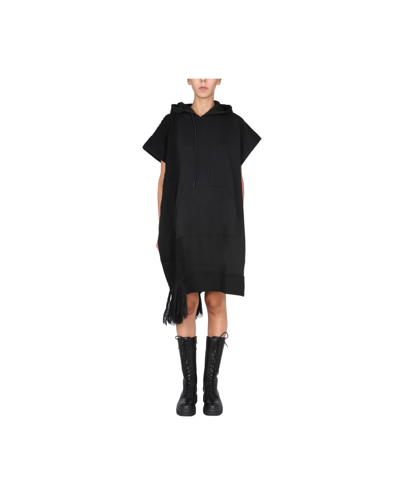 RED Valentino Dress With Tulle Point D'epsrit Details - BLACK ワンピース＆ドレス