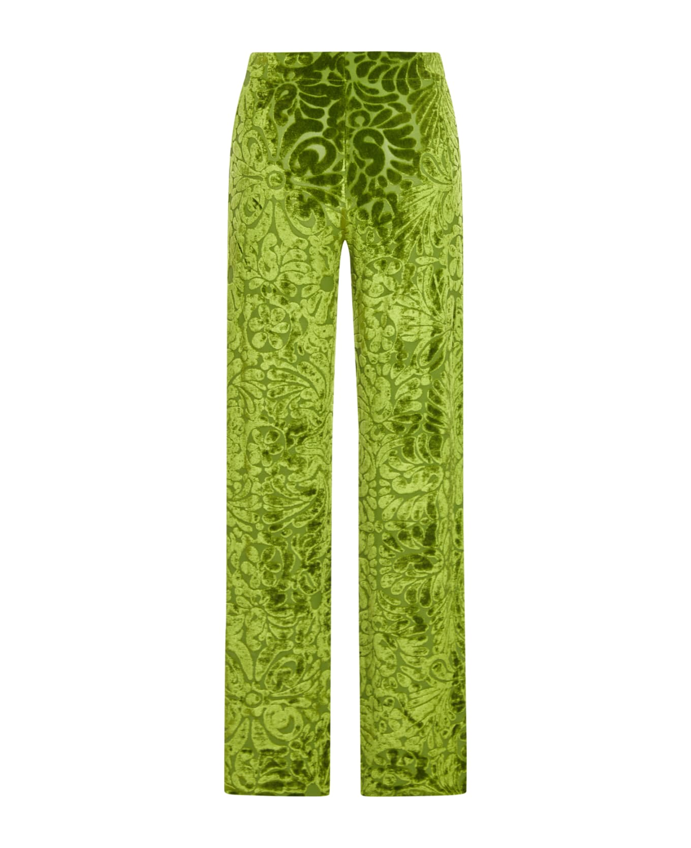 Jil Sander Fluid Straight Long Trousers With Side Zip Opening - Pea Green