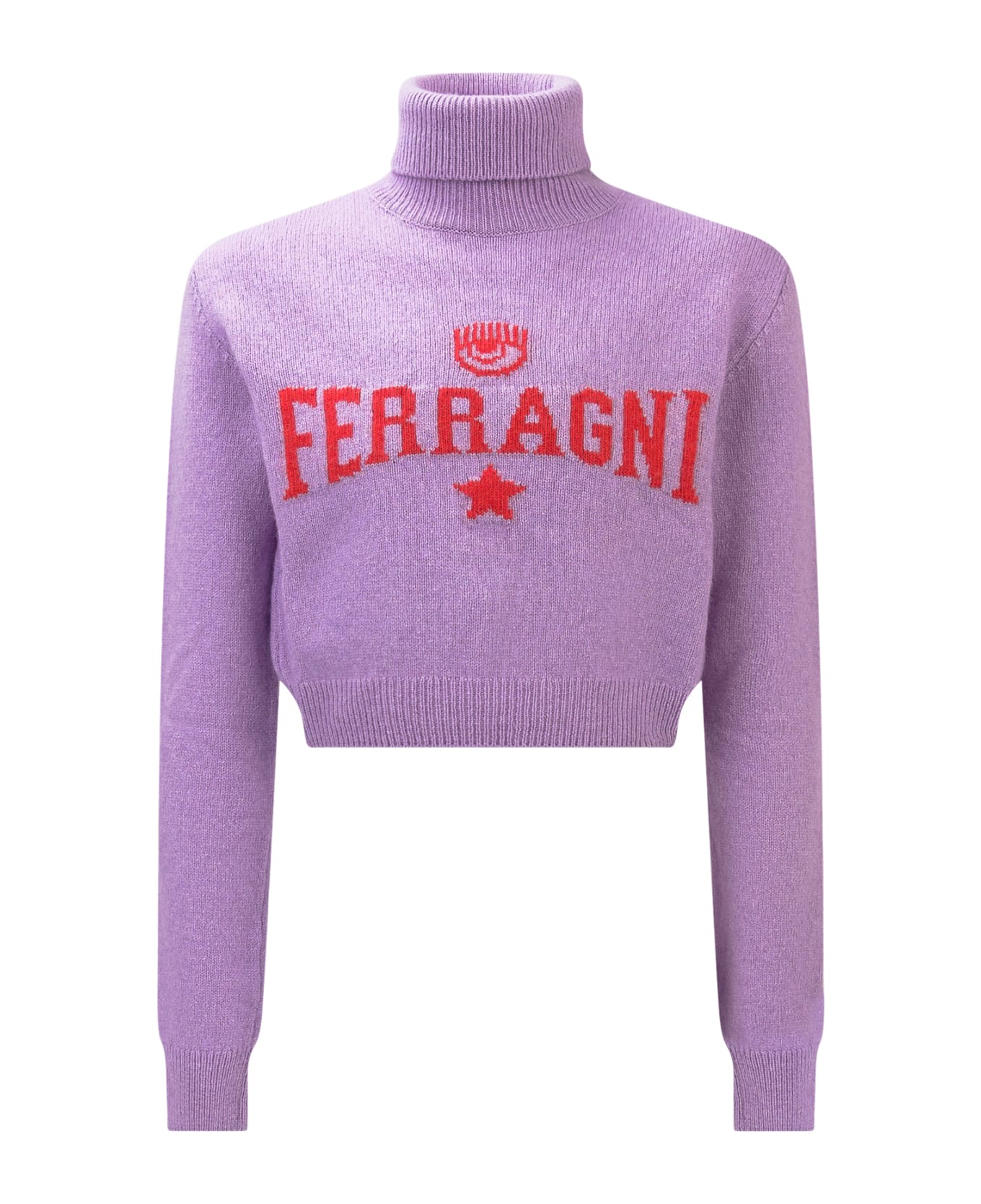 Chiara Ferragni Eye Star Sweater - PURPLE ROSE