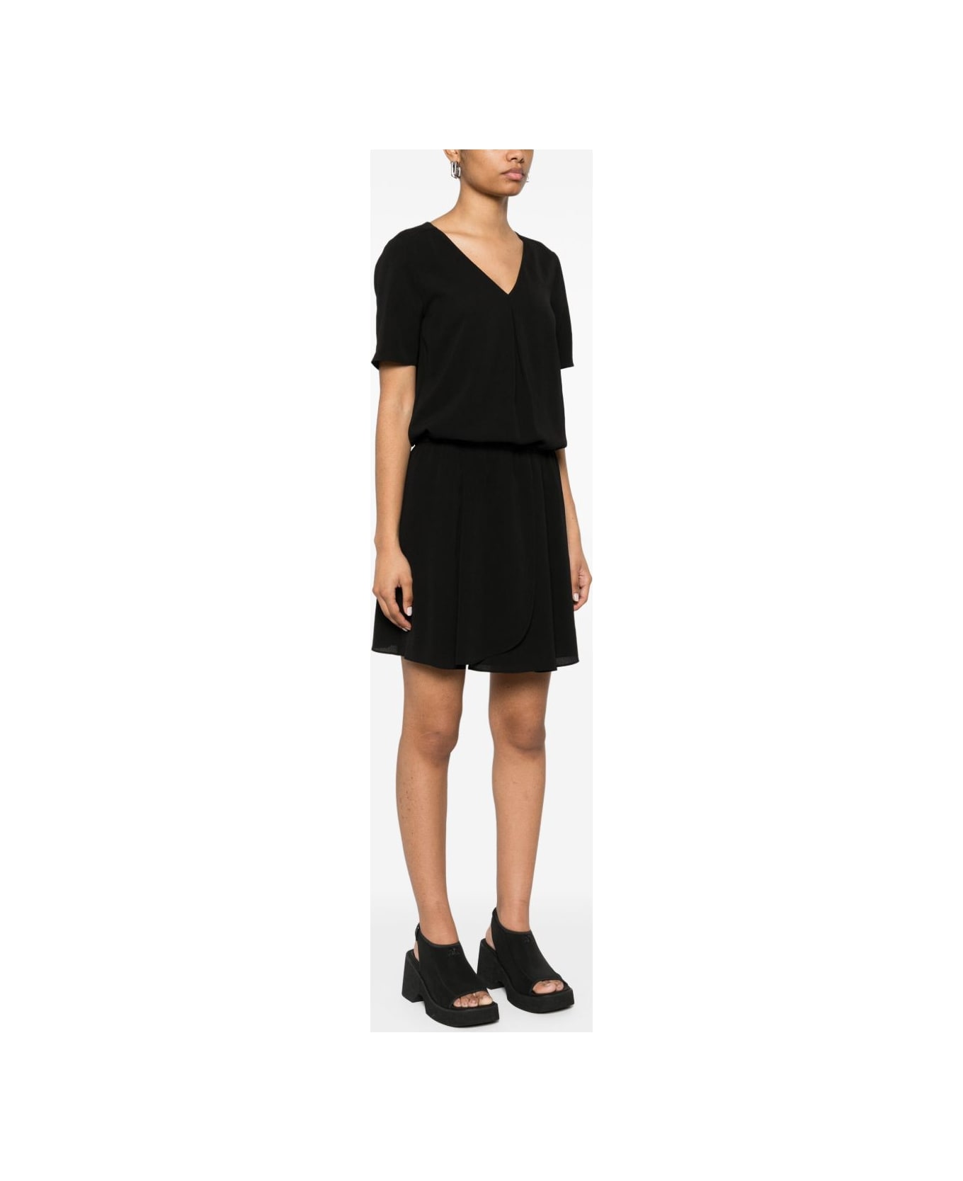 Emporio Armani Crepe Short Dress - Black