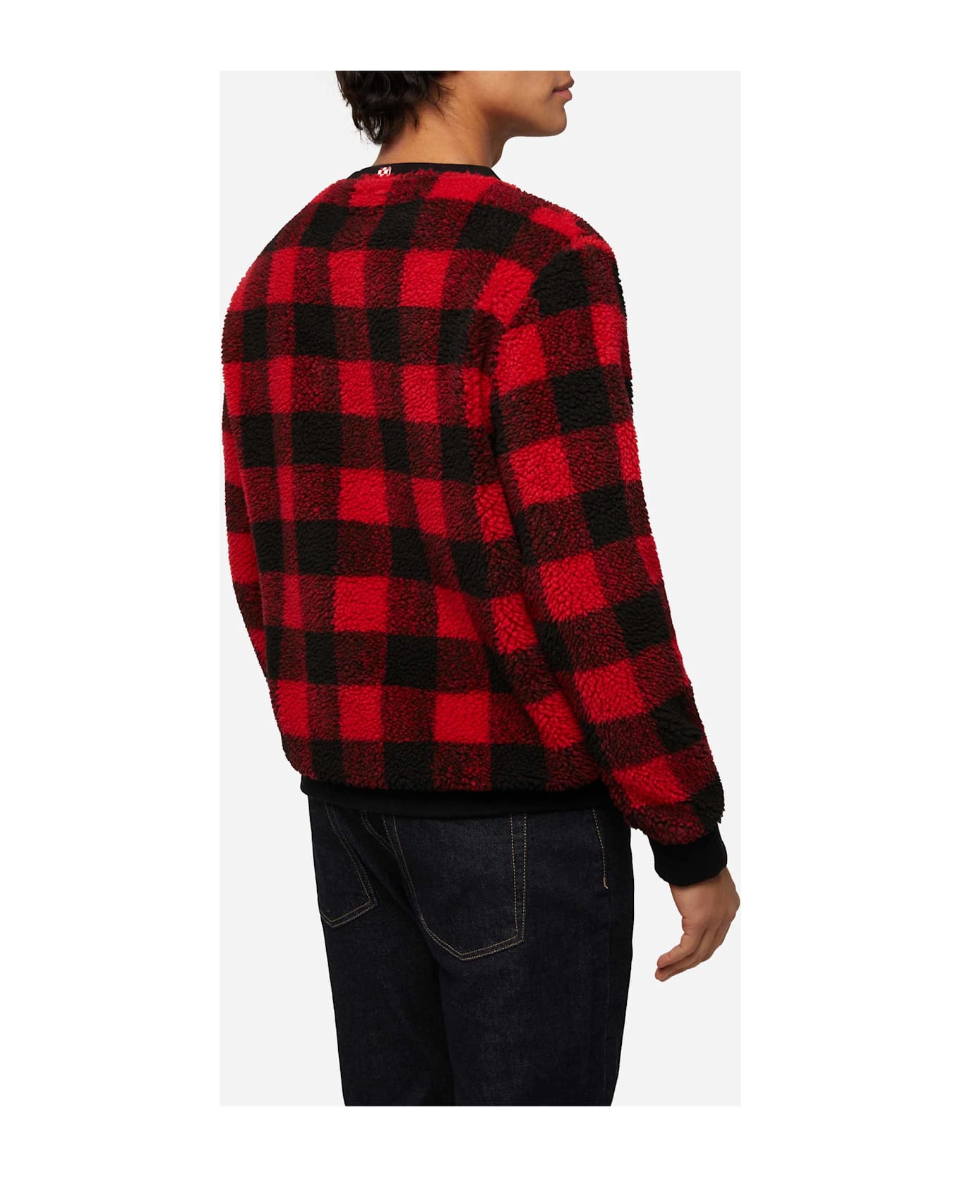 MC2 Saint Barth Teddy-fleece Sweatshirt Oak With Check Print