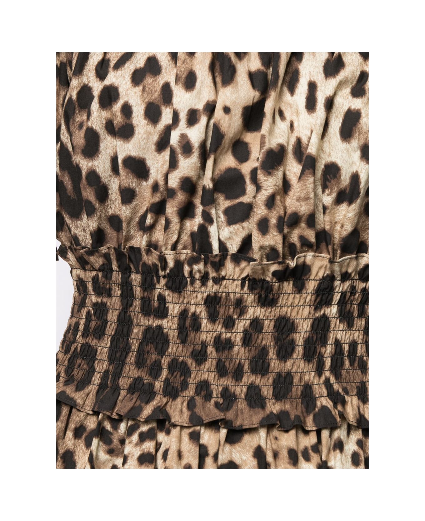 Dolce & Gabbana Leopard Print Short Dress - Brown