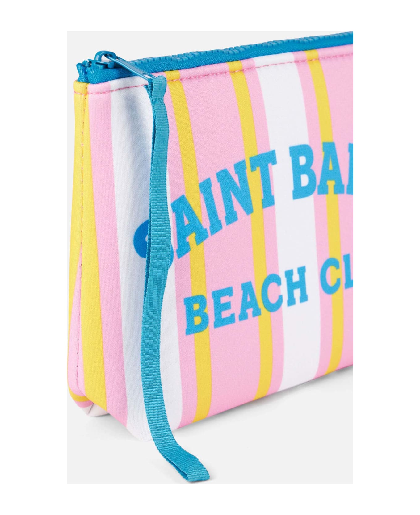 MC2 Saint Barth Aline Scuba Pochette With Pink And Yellow Striped Print - PINK クラッチバッグ