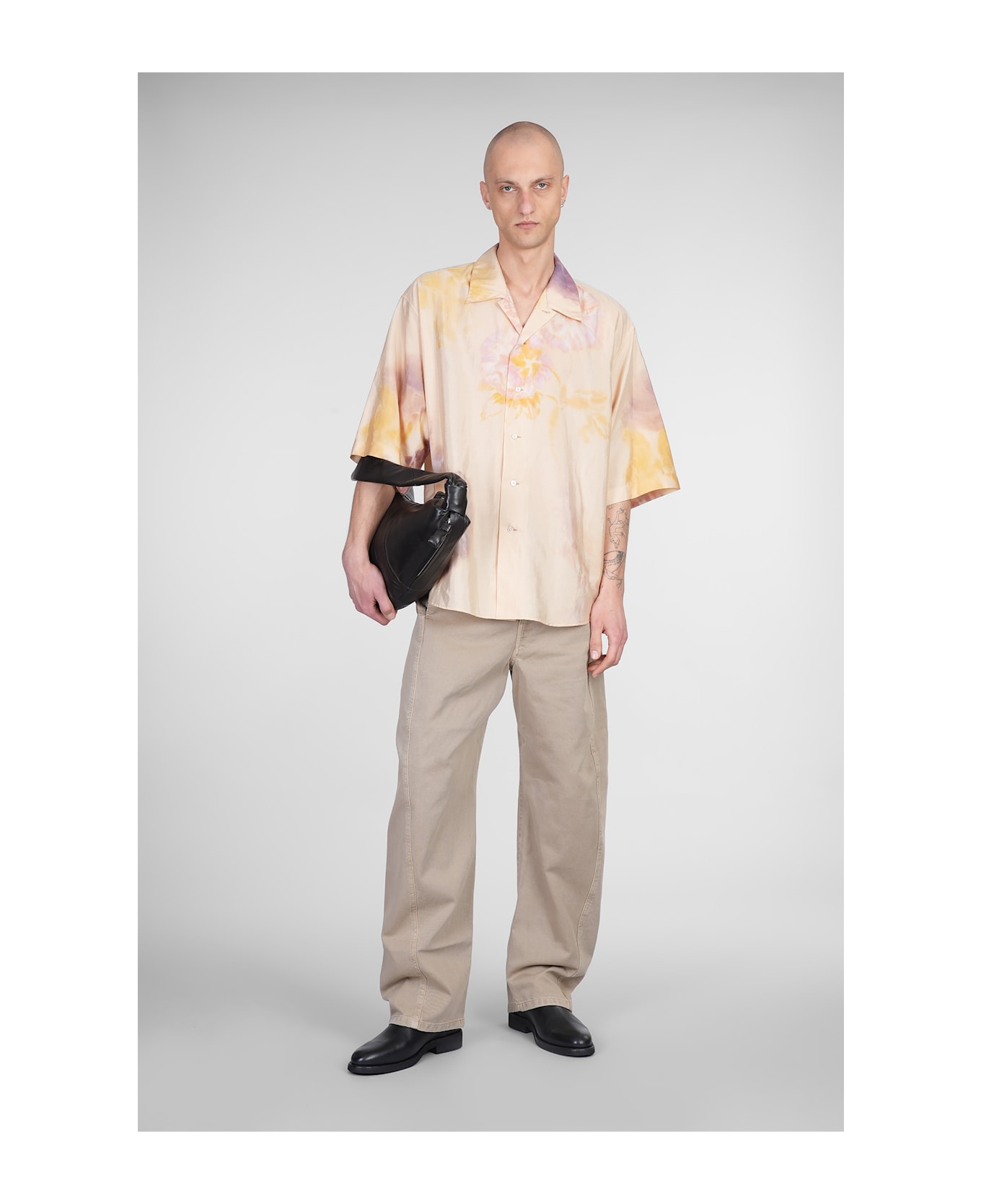 Lemaire Shirt In Yellow Silk - yellow