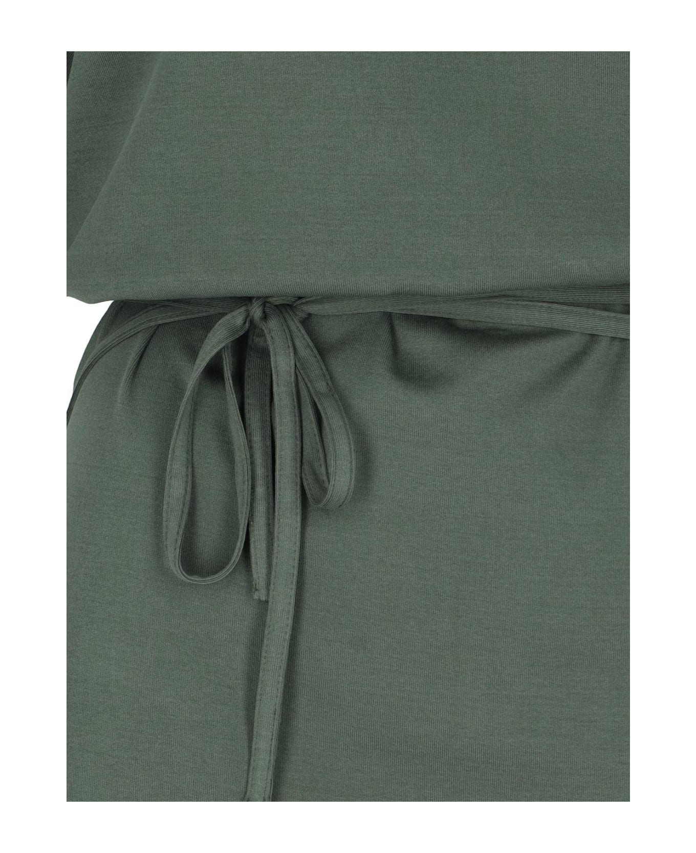 Lemaire Cord Belt Dropped Shoulder Maxi Dress - Smoky Green
