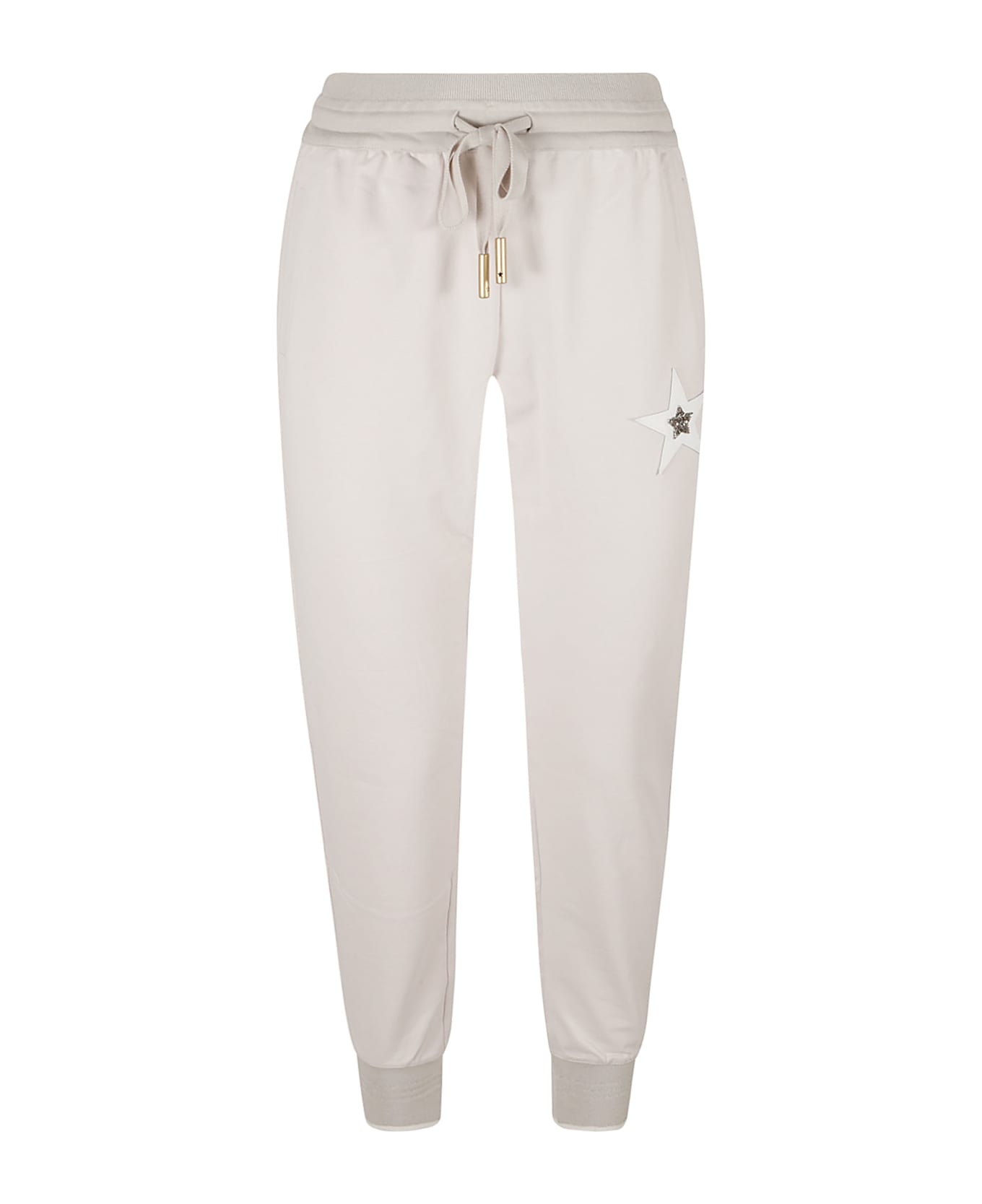 Lorena Antoniazzi Star Patched Elastic Waist Track Pants - Light Grey