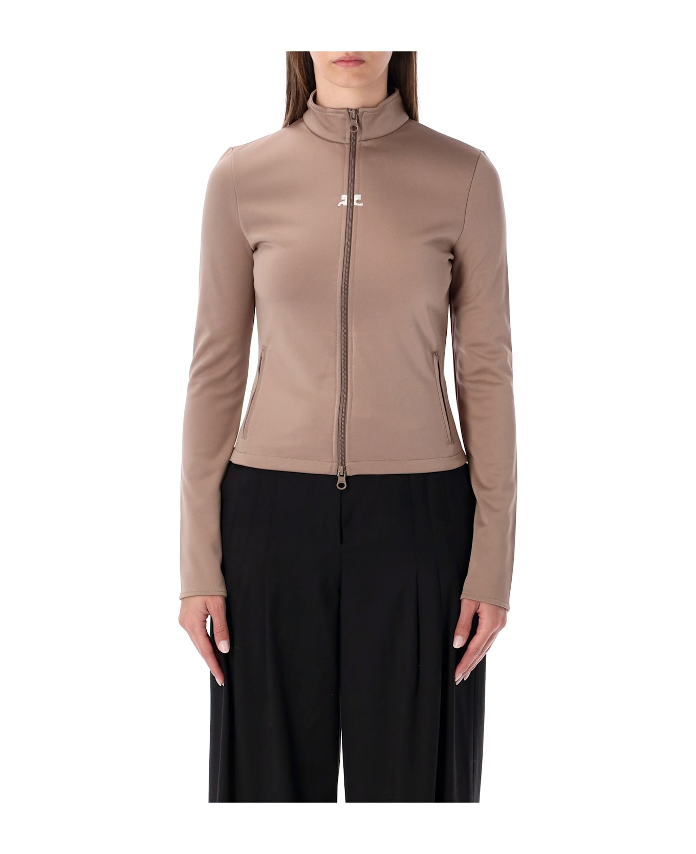 Courrèges Jersey Zip Jacket - MOCHA