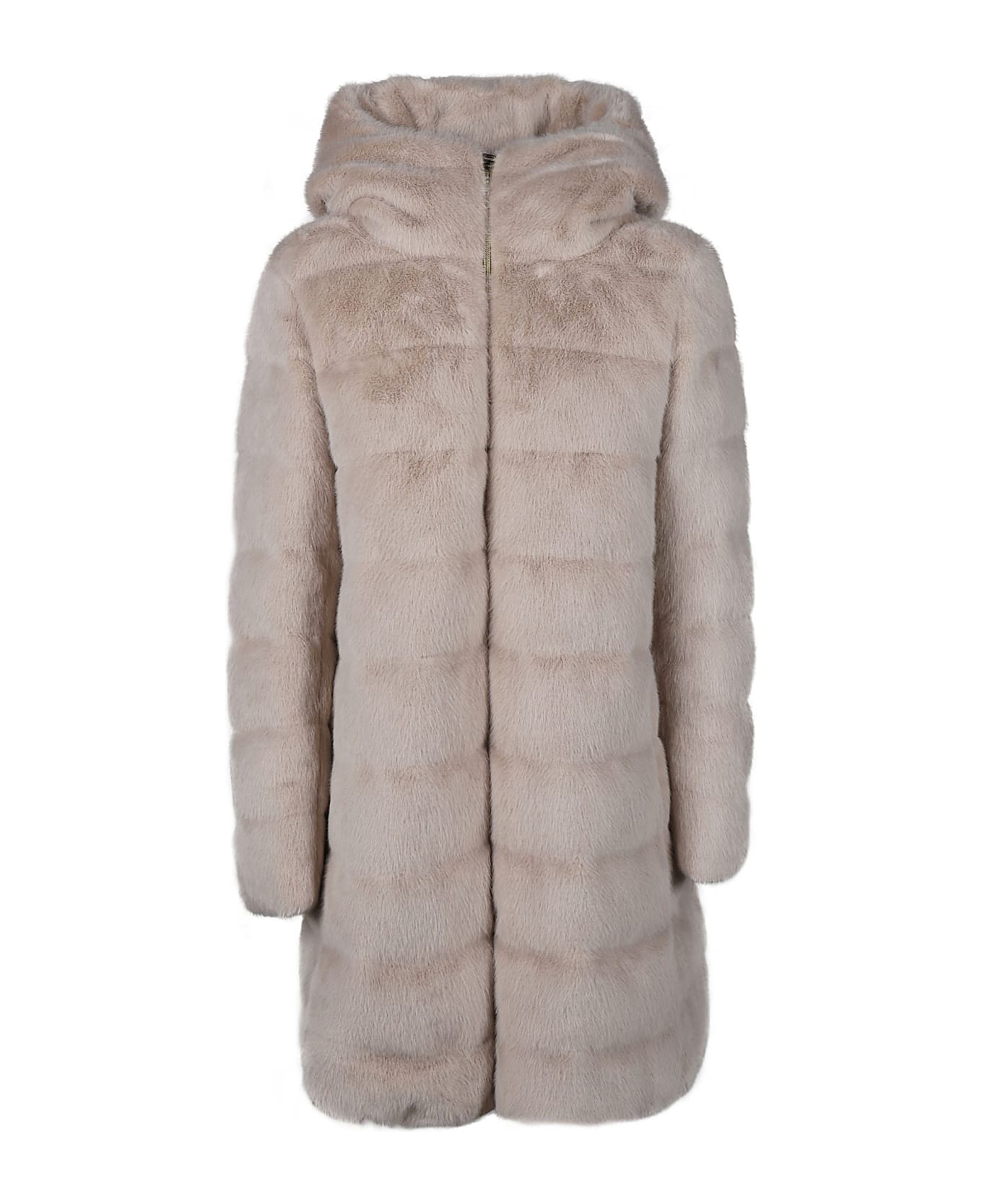 Herno A-shape Faux Fur Down Jacket - Chantilly