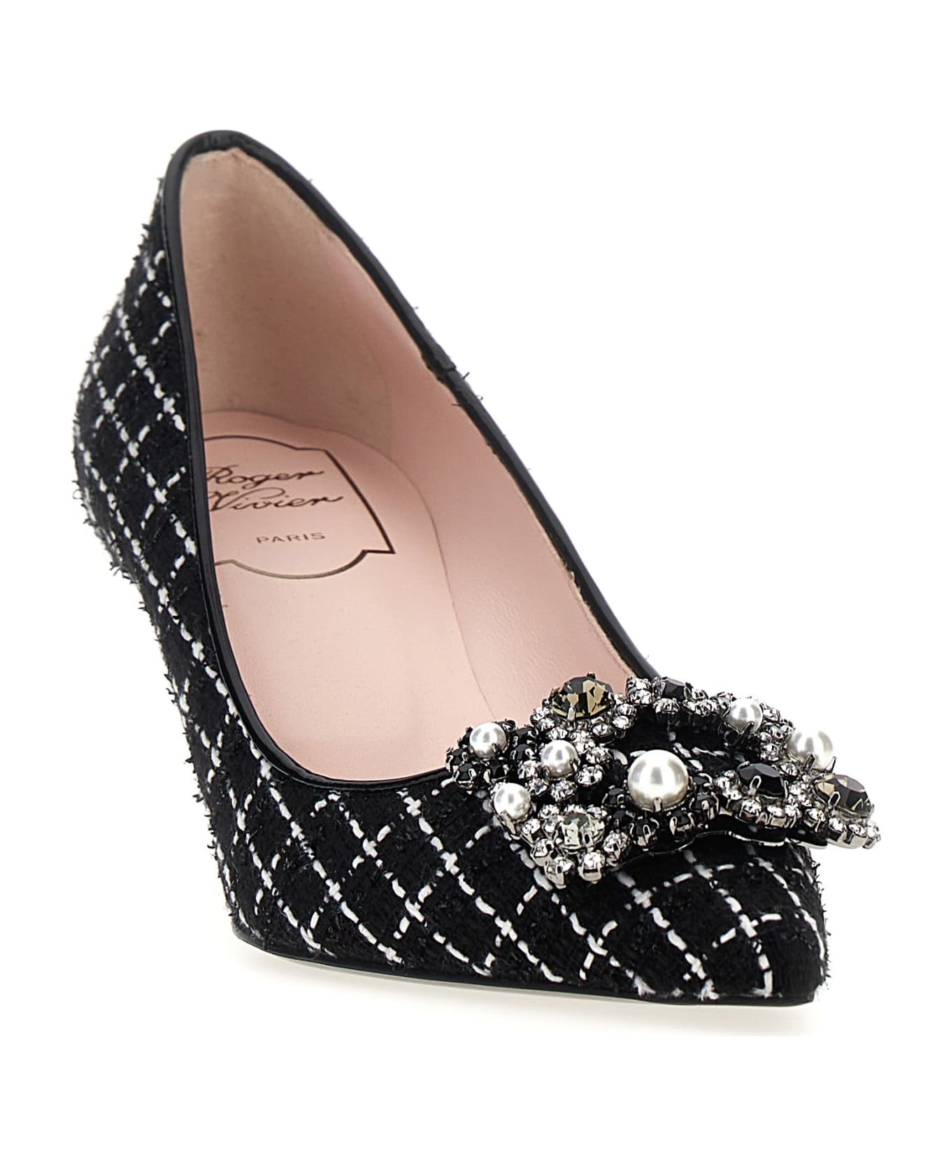 Roger Vivier 'flower Strass Pearl' Pumps - White/Black
