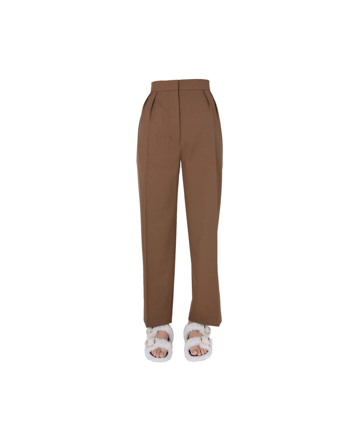 Marni Virgin Wool Trousers - BROWN