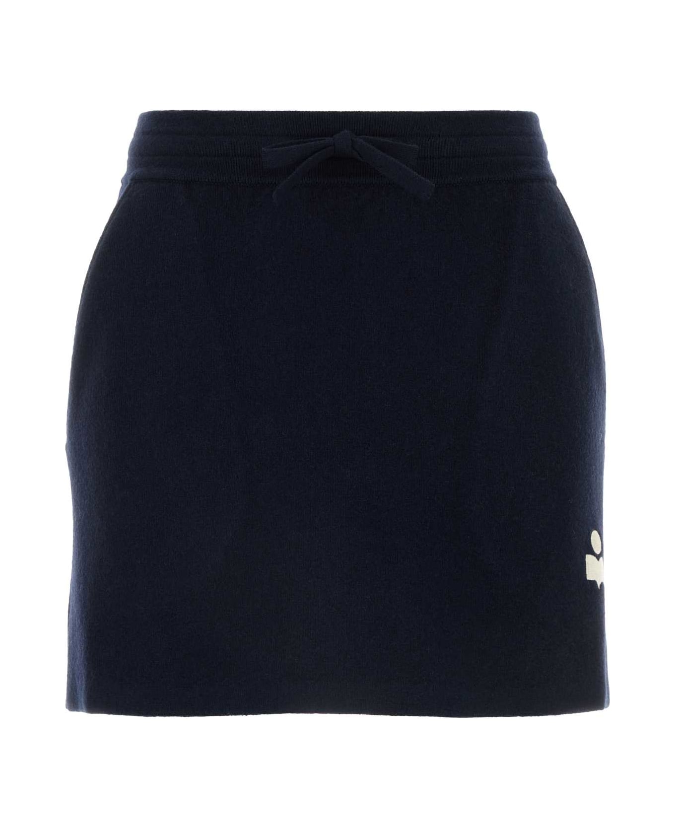 Marant Étoile Midnight Blue Stretch Cotton Blend Amaline Mini Skirt - MIDNIGHT