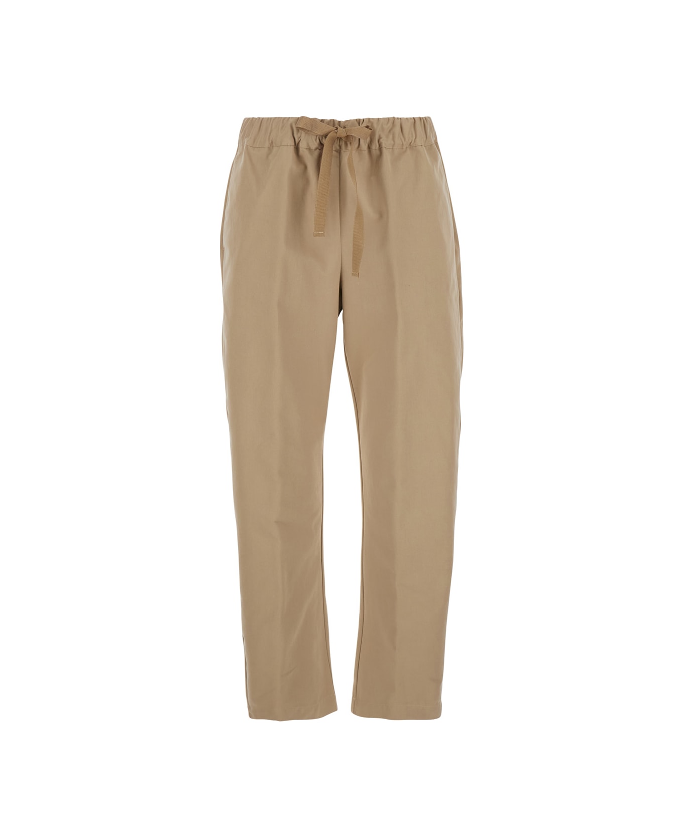 SEMICOUTURE 
buddy
 Beige Pants With Drawstring Waist In Cotton Women - Beige