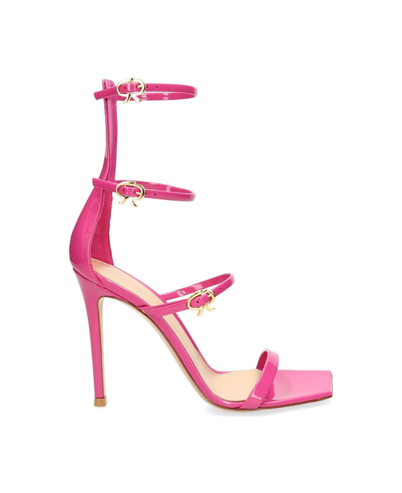 Gianvito Rossi Ribbon Uptown Heeled Sandals - Fuchsia