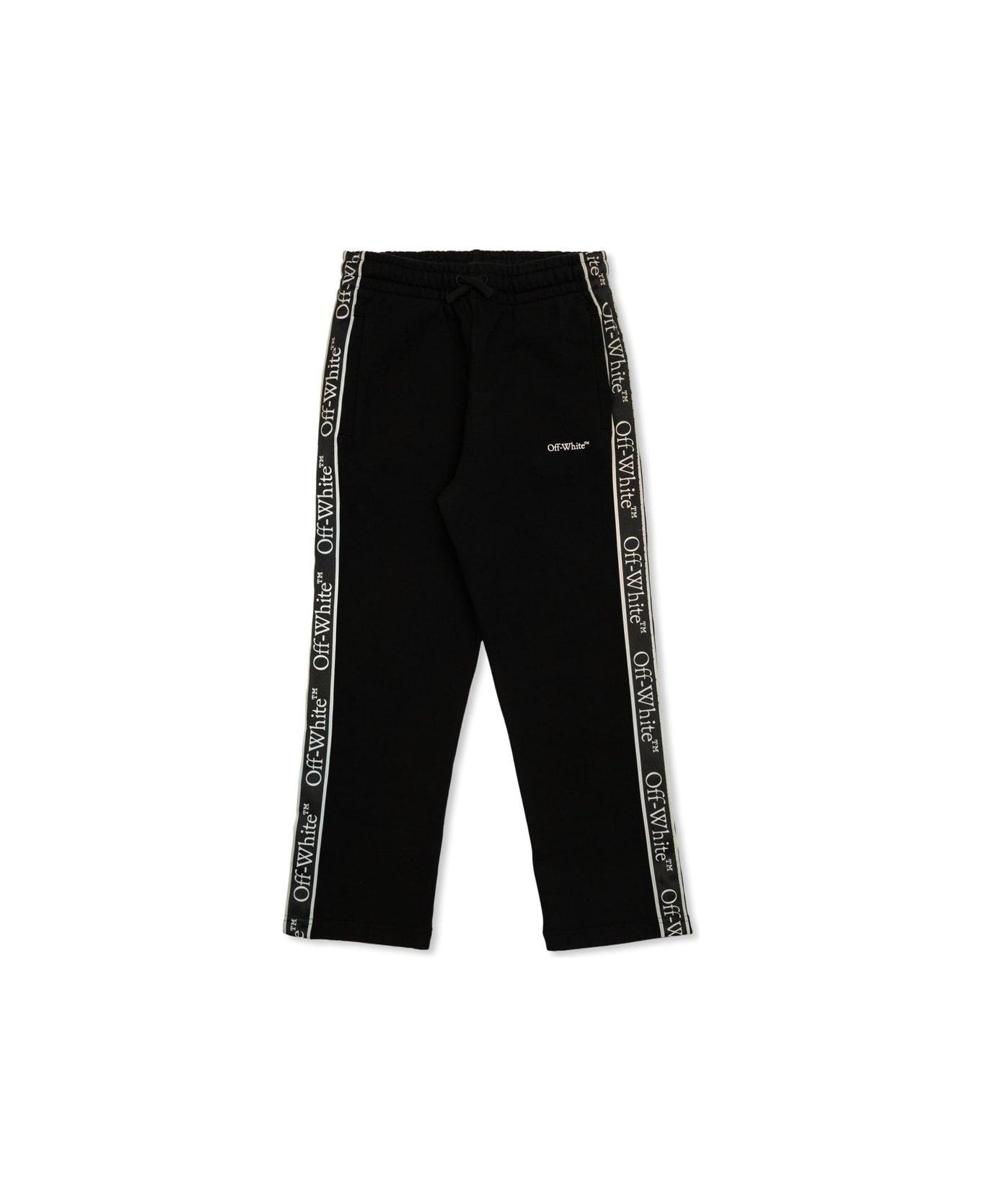 Off-White Bookish Logo Band Drawstring Track Pants - Black